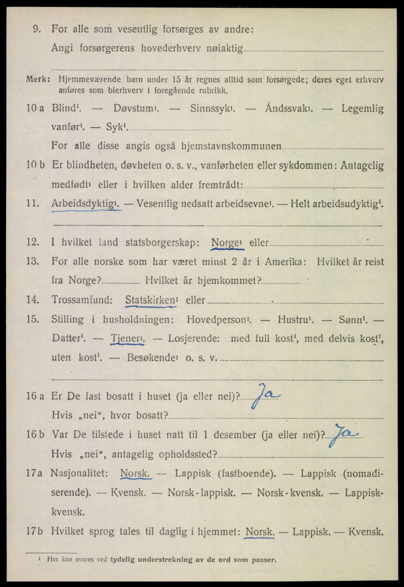 SAT, 1920 census for Kolvereid, 1920, p. 2458