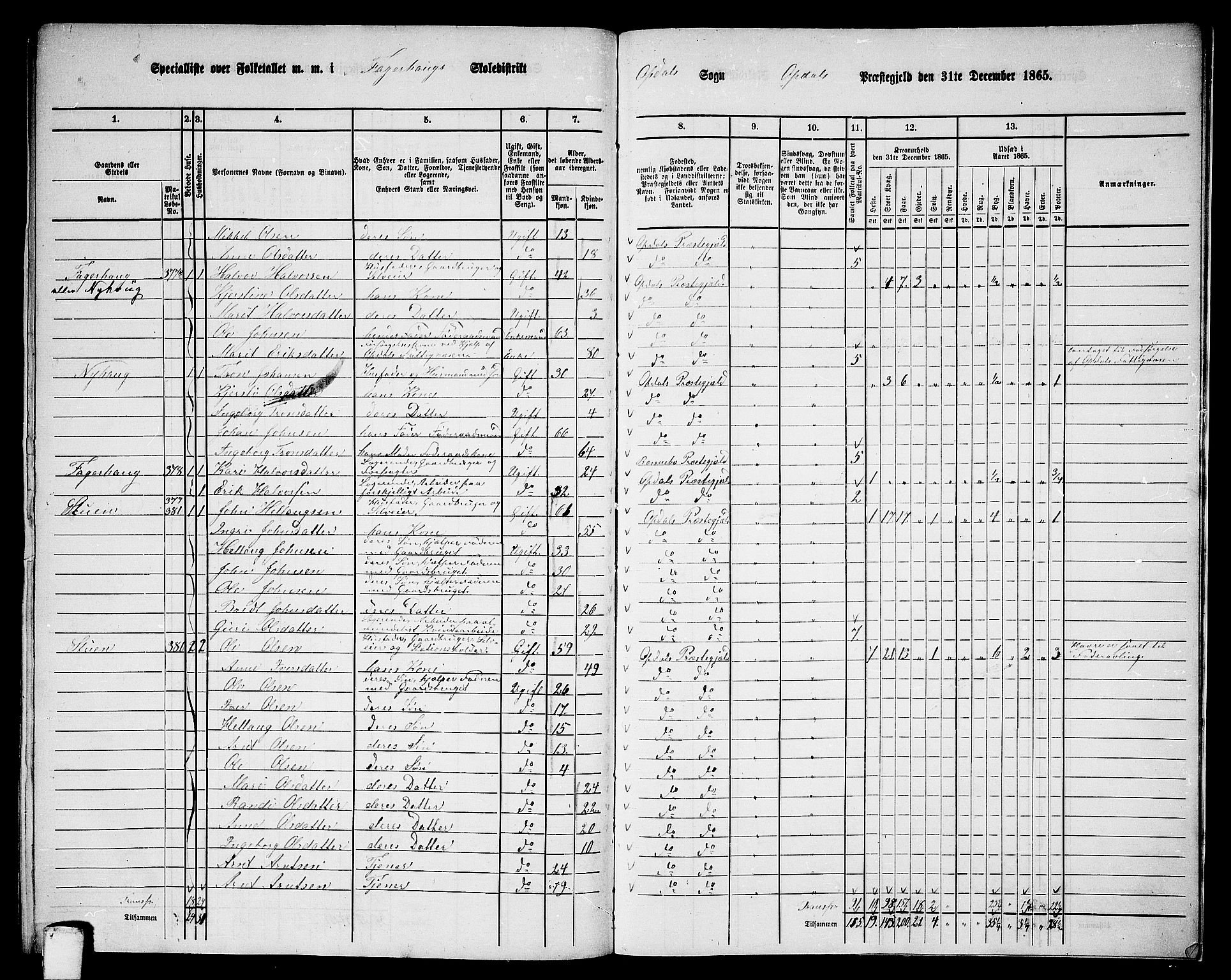 RA, 1865 census for Oppdal, 1865, p. 190