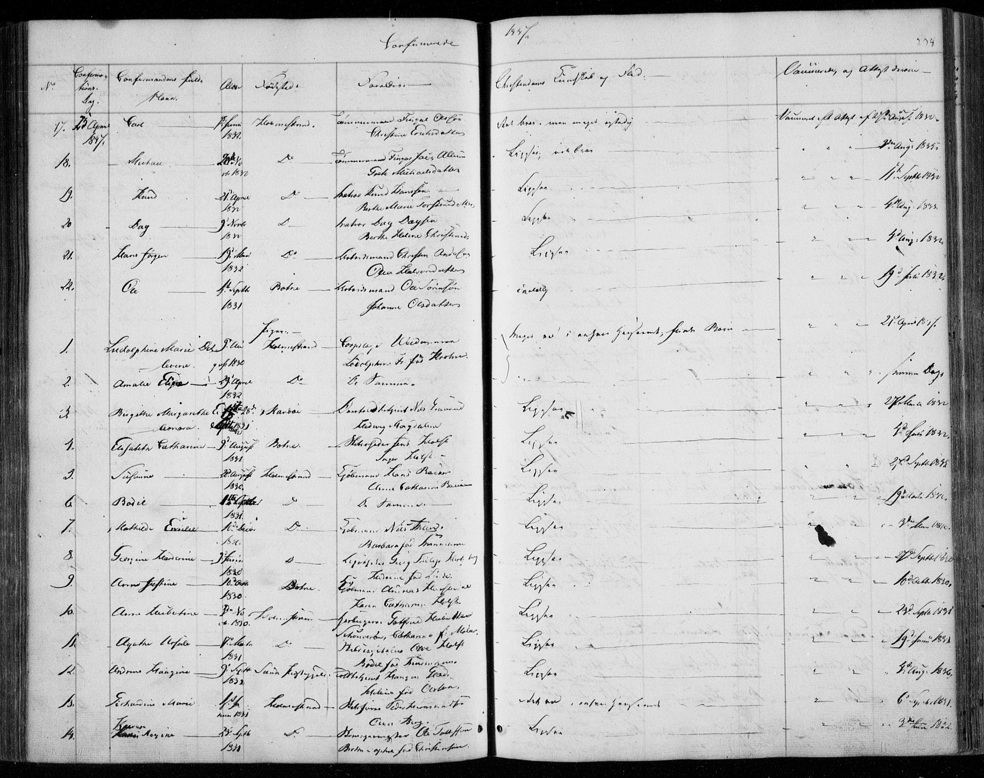 Holmestrand kirkebøker, AV/SAKO-A-346/F/Fa/L0002: Parish register (official) no. 2, 1840-1866, p. 238