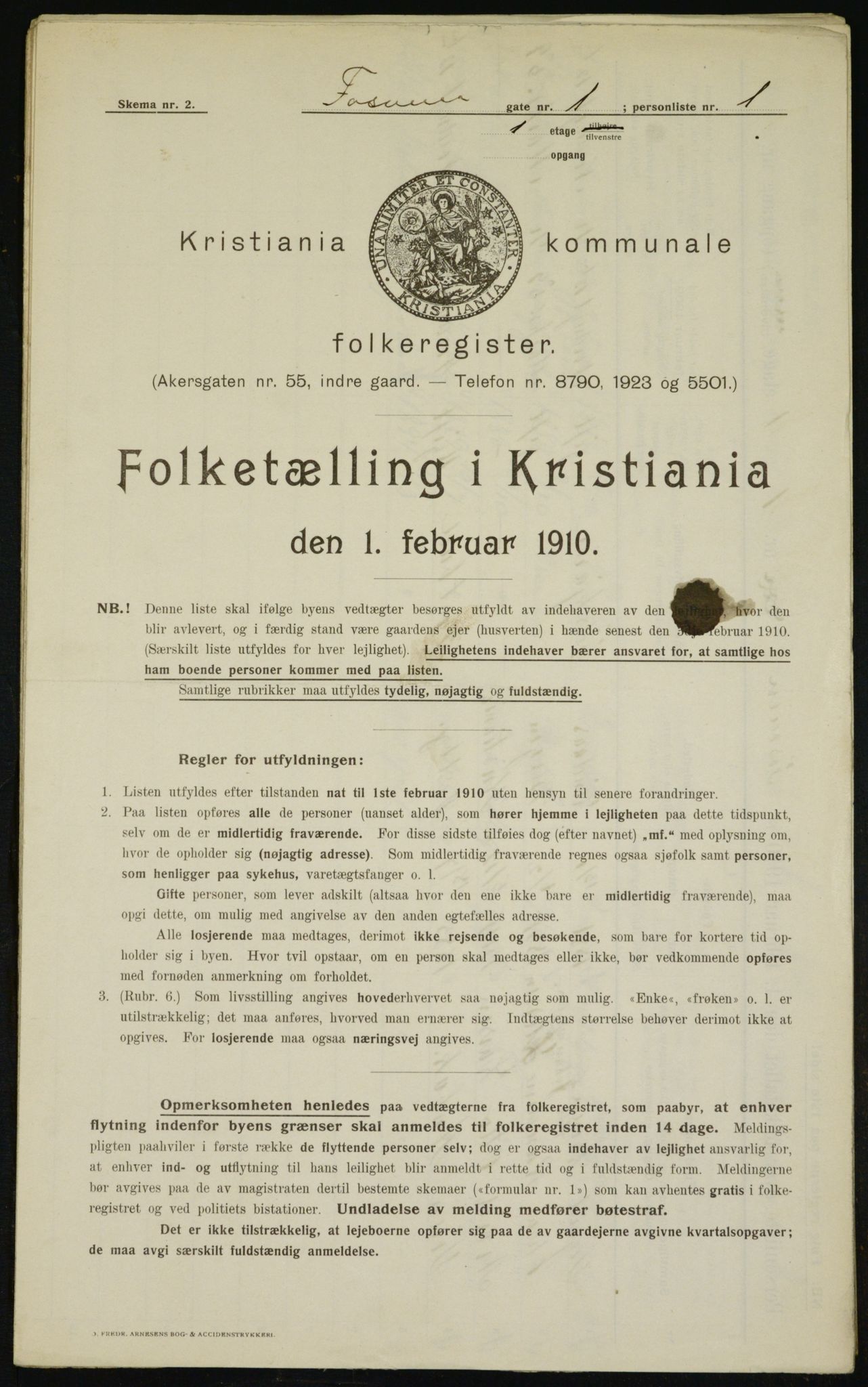 OBA, Municipal Census 1910 for Kristiania, 1910, p. 23201