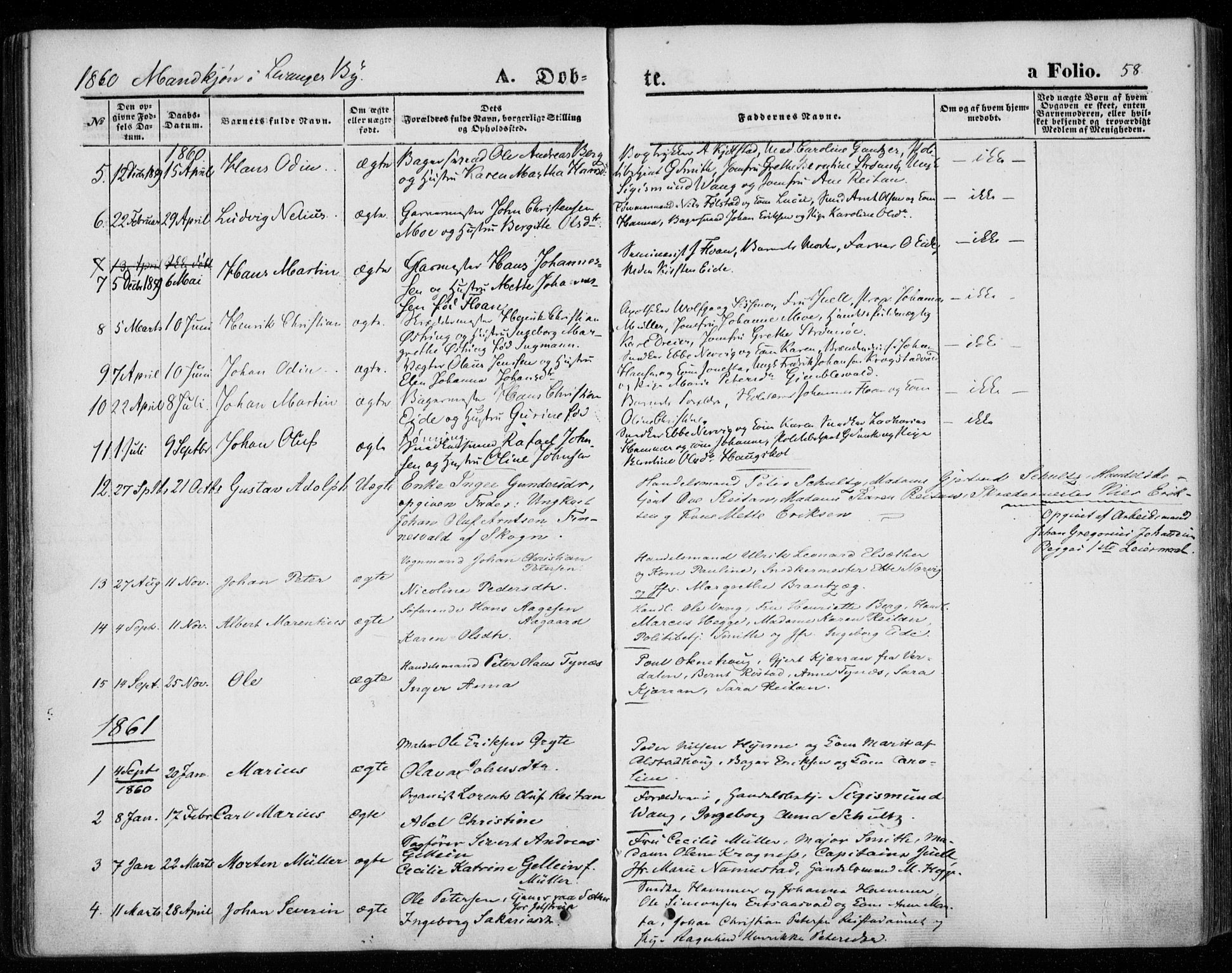 Ministerialprotokoller, klokkerbøker og fødselsregistre - Nord-Trøndelag, SAT/A-1458/720/L0184: Parish register (official) no. 720A02 /1, 1855-1863, p. 58