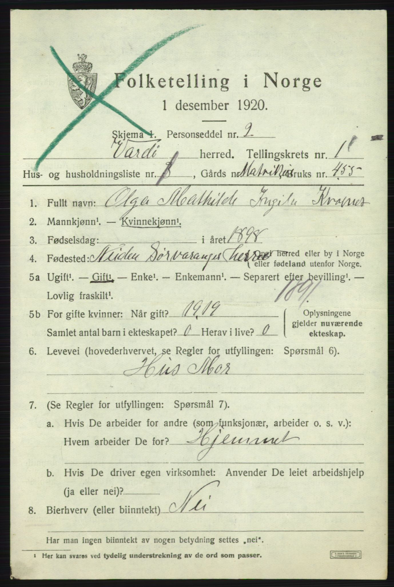 SATØ, 1920 census for Vardø rural district, 1920, p. 570