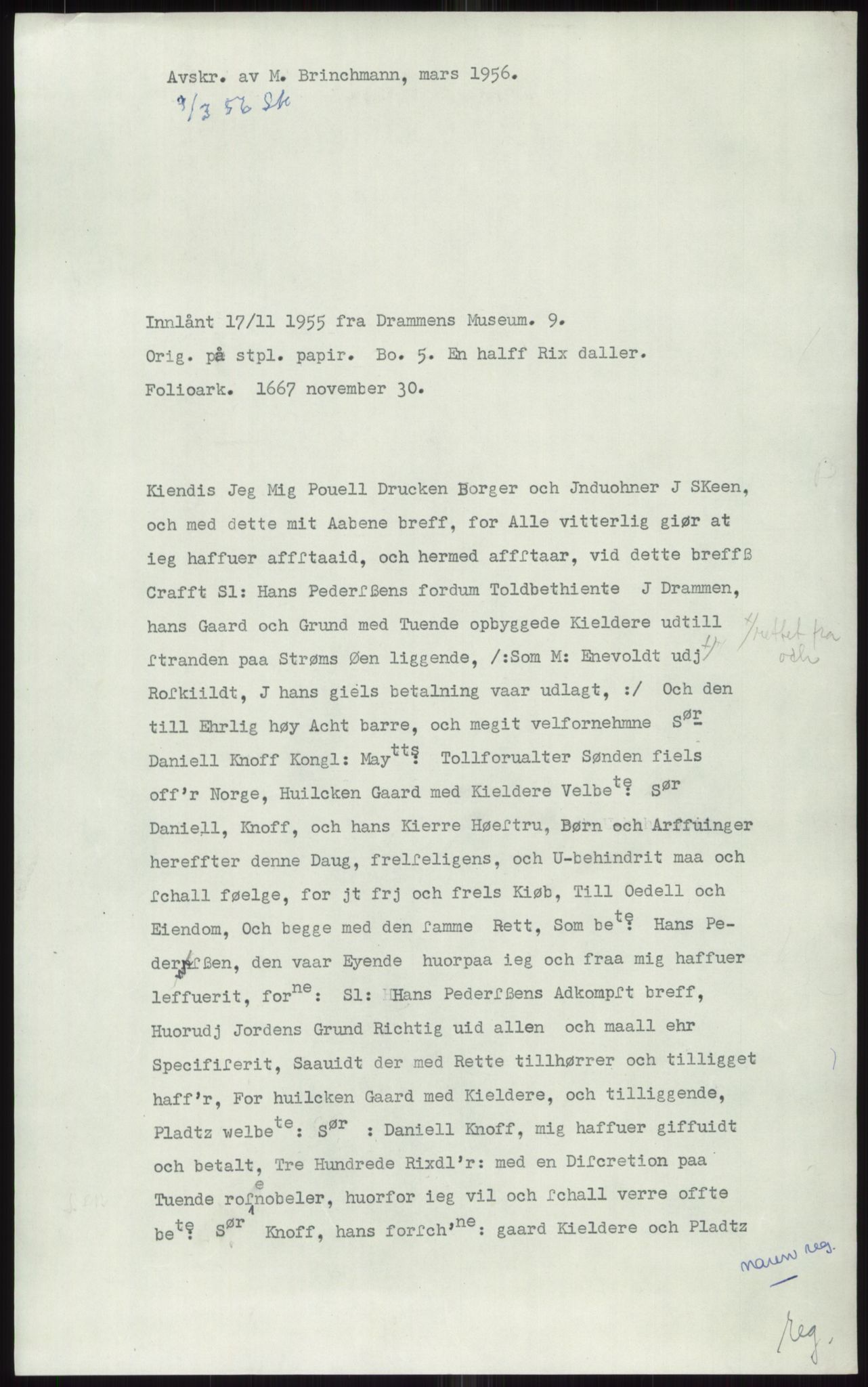 Samlinger til kildeutgivelse, Diplomavskriftsamlingen, AV/RA-EA-4053/H/Ha, p. 1646