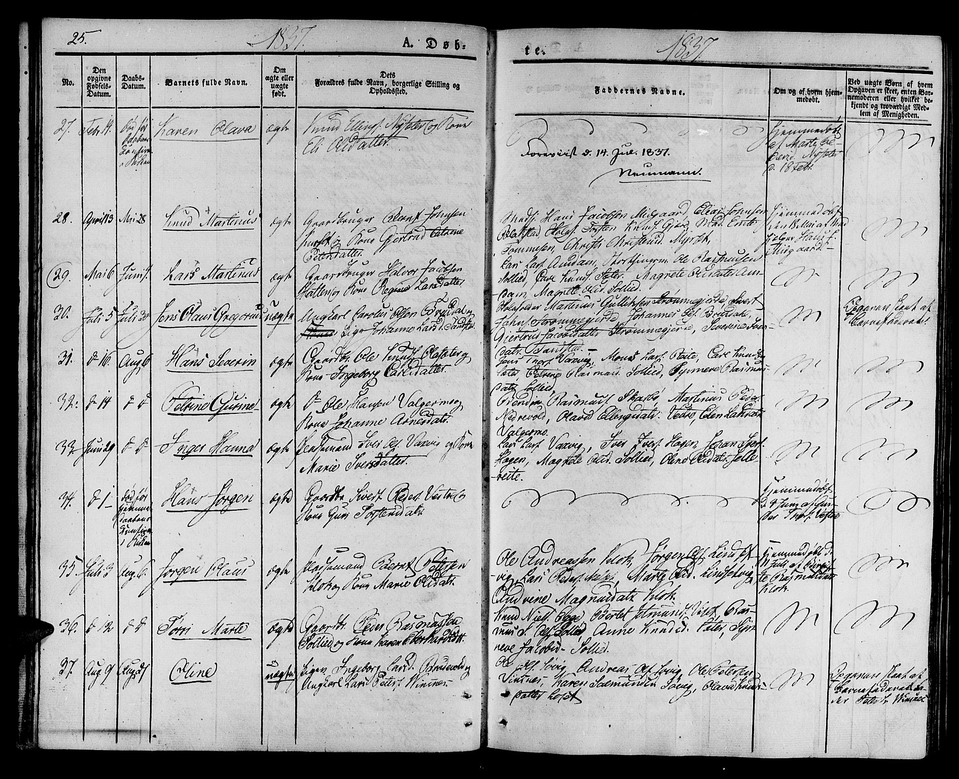 Ministerialprotokoller, klokkerbøker og fødselsregistre - Møre og Romsdal, AV/SAT-A-1454/522/L0311: Parish register (official) no. 522A06, 1832-1842, p. 25