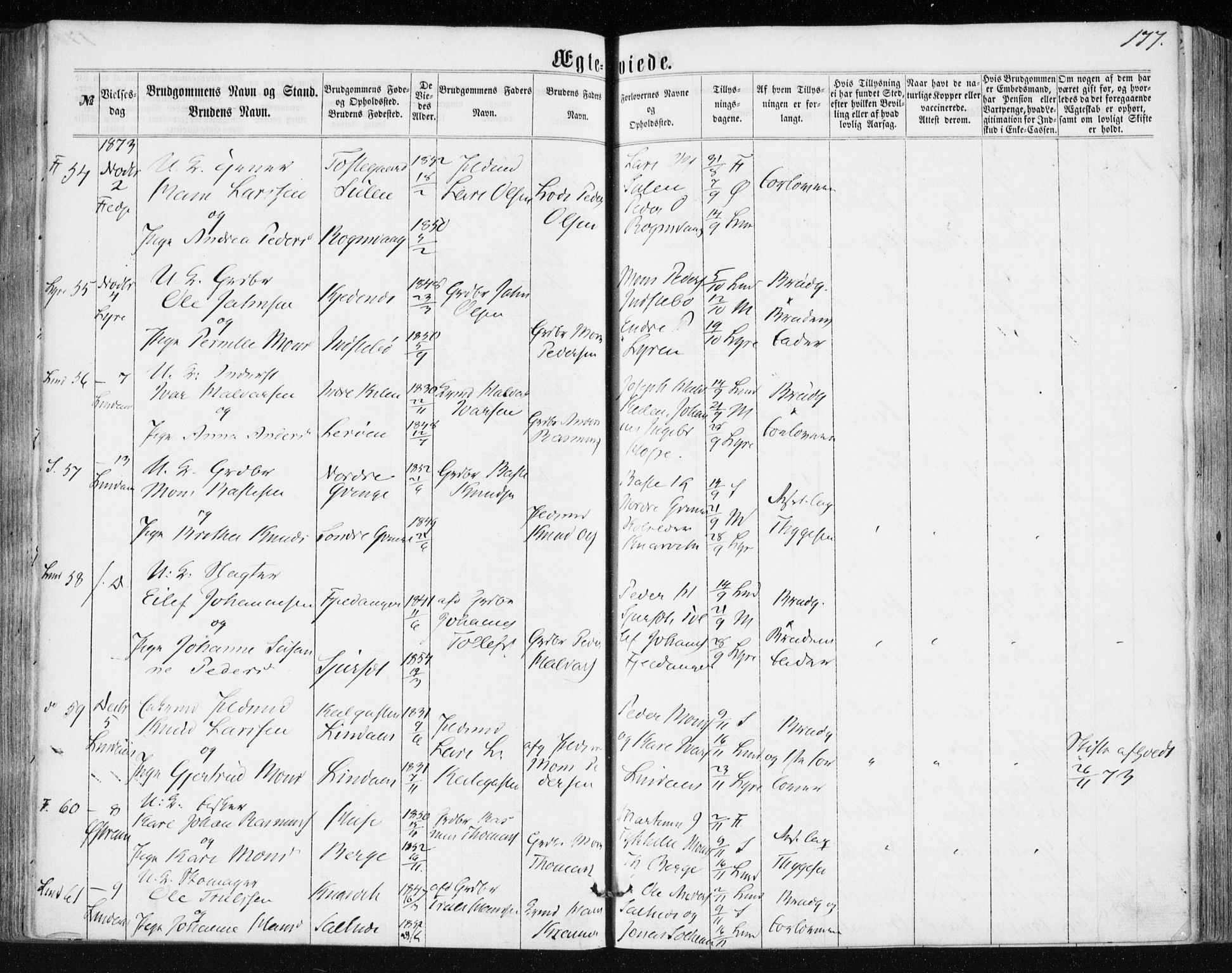 Lindås Sokneprestembete, SAB/A-76701/H/Haa: Parish register (official) no. A 16, 1863-1875, p. 177