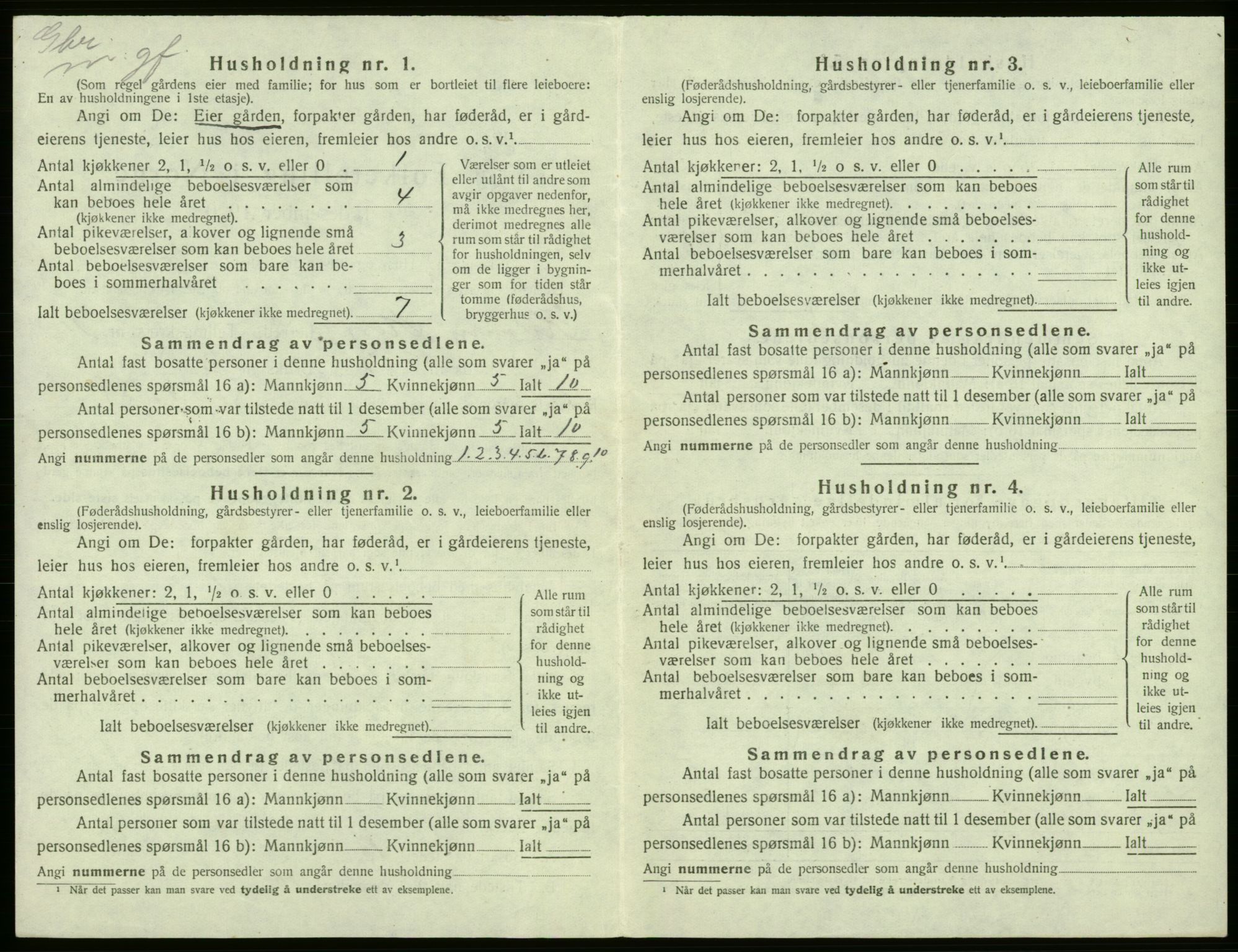 SAB, 1920 census for Kvam, 1920, p. 973