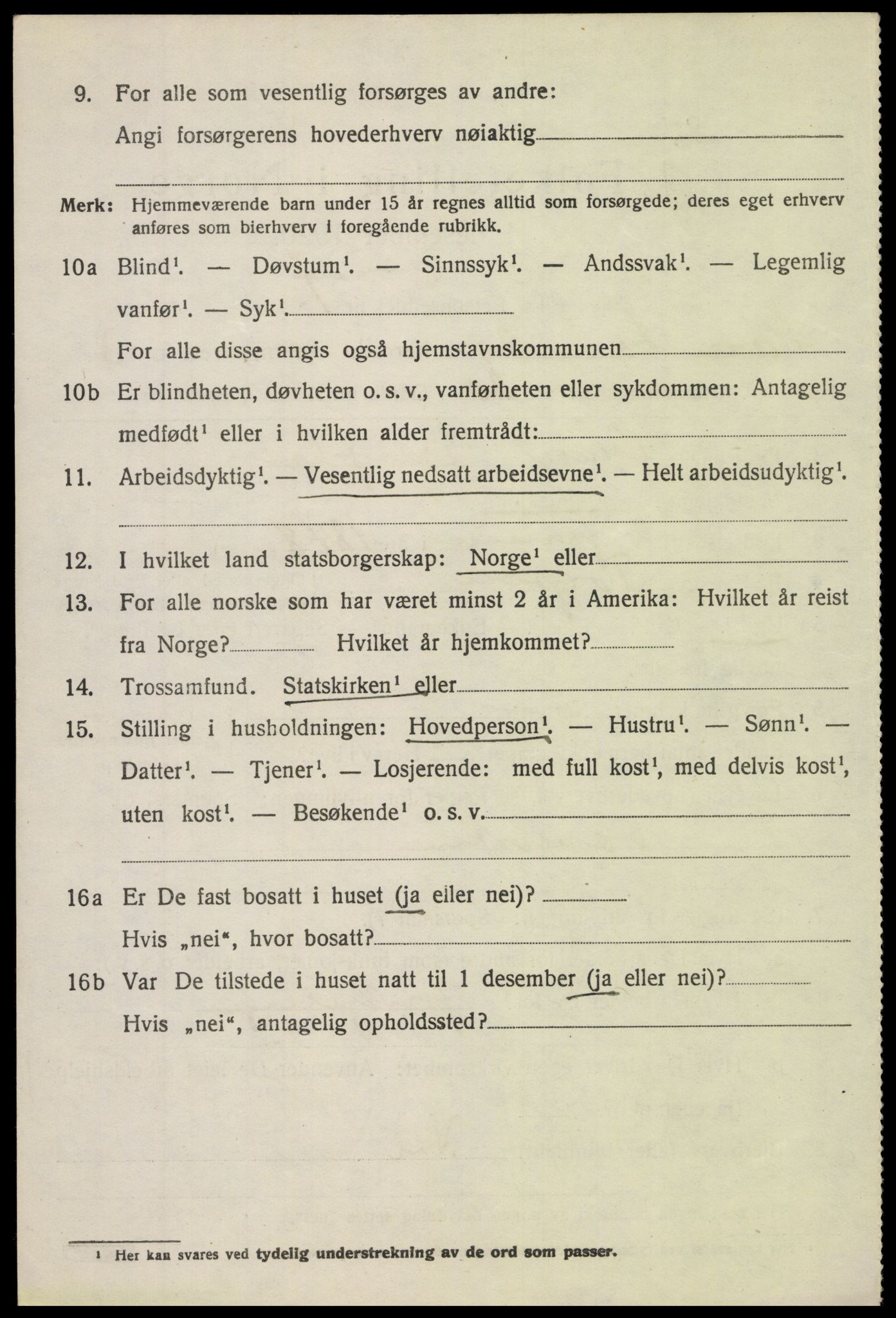 SAH, 1920 census for Nordre Land, 1920, p. 2448