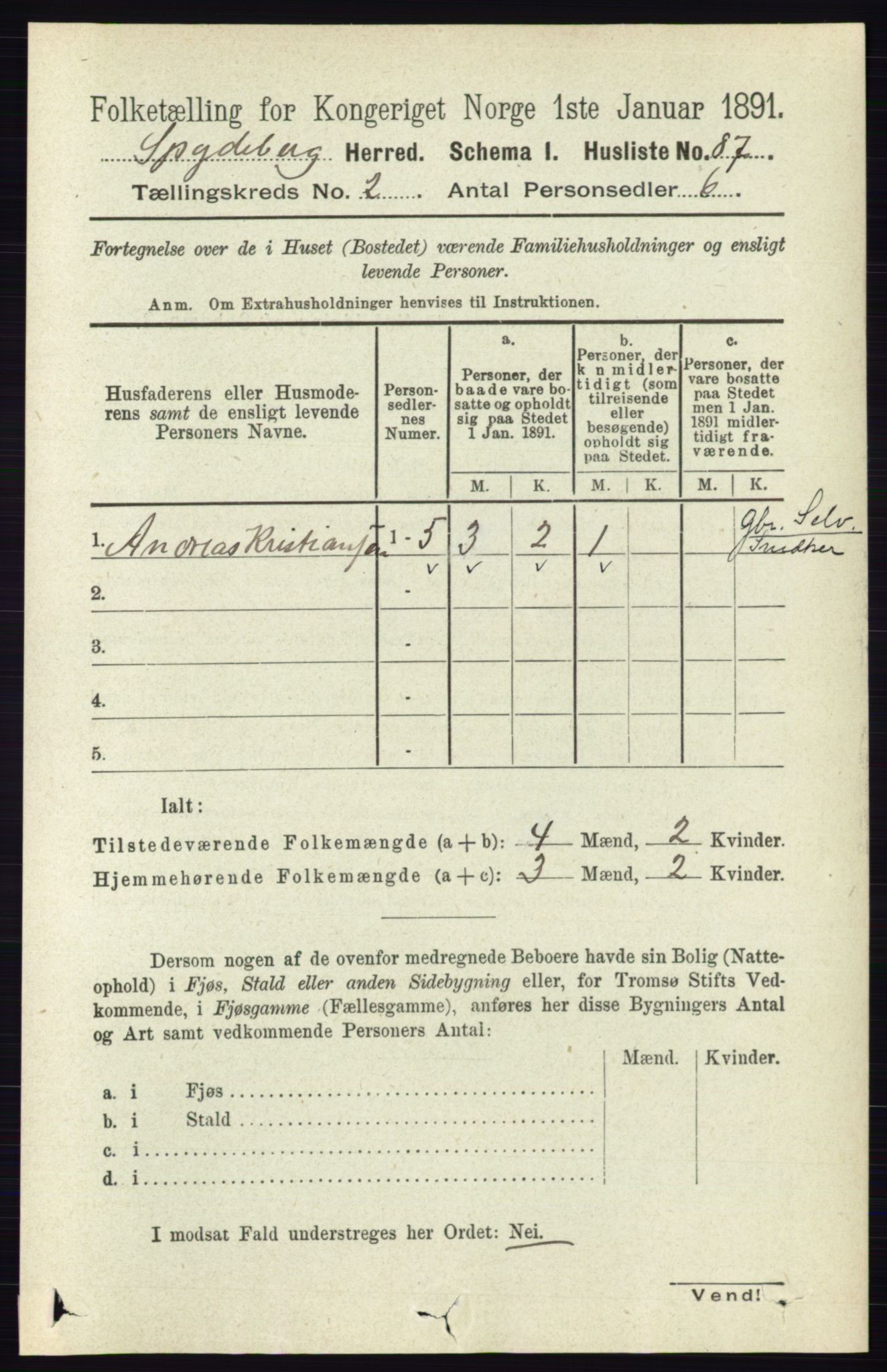 RA, 1891 census for 0123 Spydeberg, 1891, p. 692