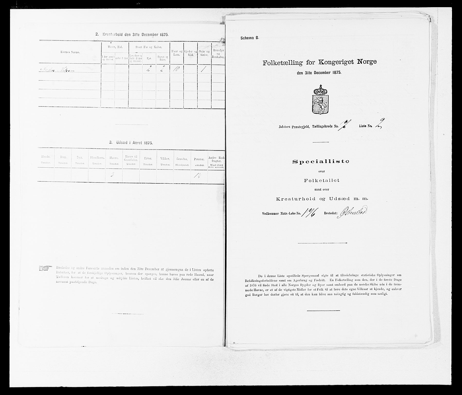 SAB, 1875 census for 1431P Jølster, 1875, p. 528