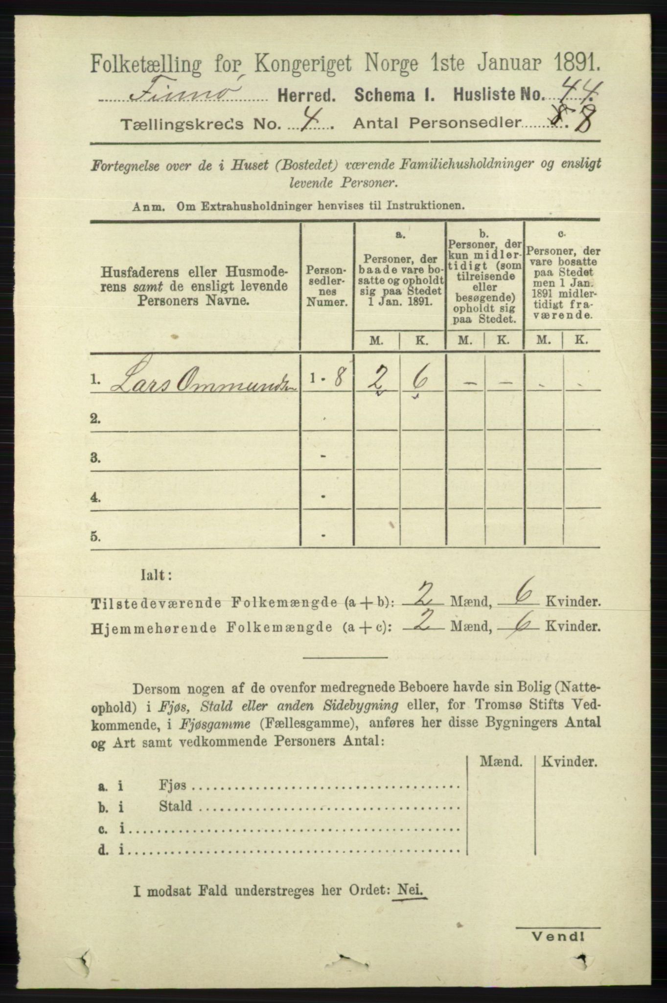 RA, 1891 census for 1141 Finnøy, 1891, p. 821