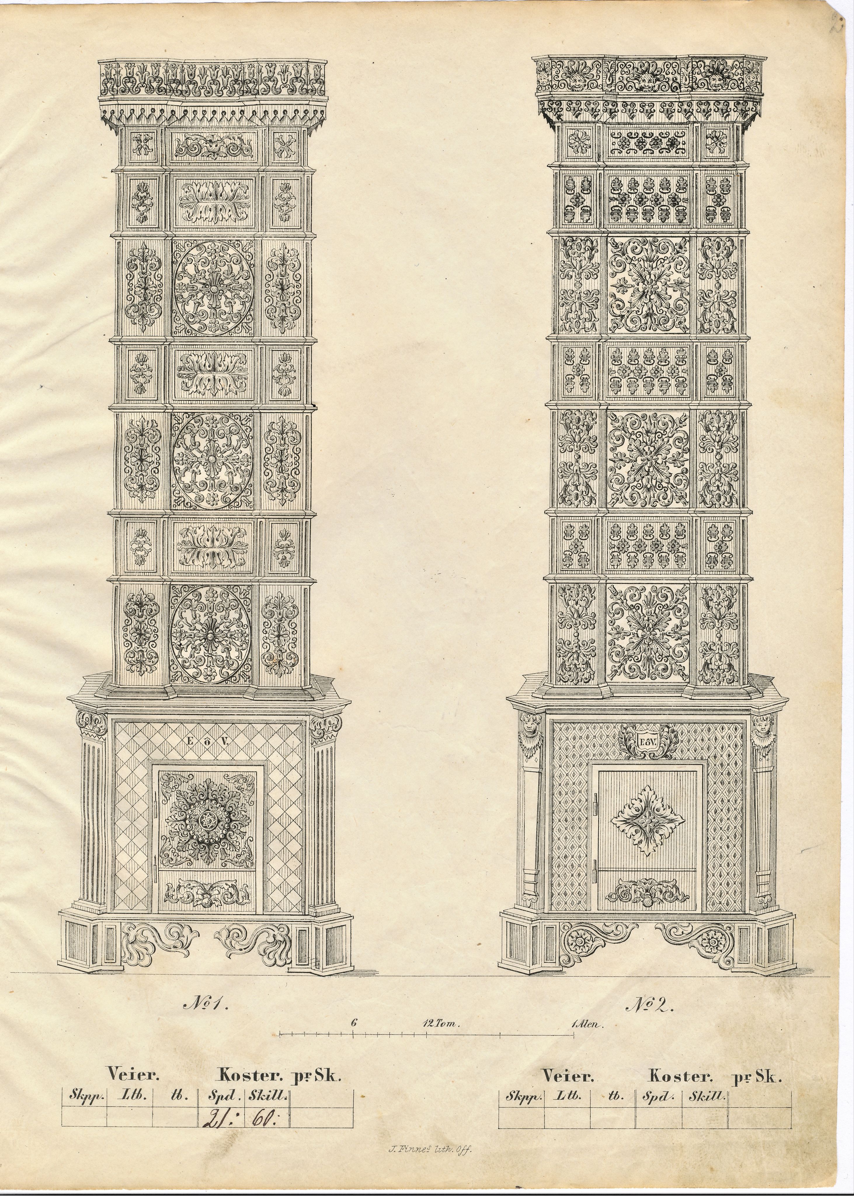 Næs Jernverksmuseets samling av historiske ovnskataloger, NESJ/NJM-006/01/L0029: Eidsfos Verk 1850, korrigert og utvidet 1884, 1850-1884