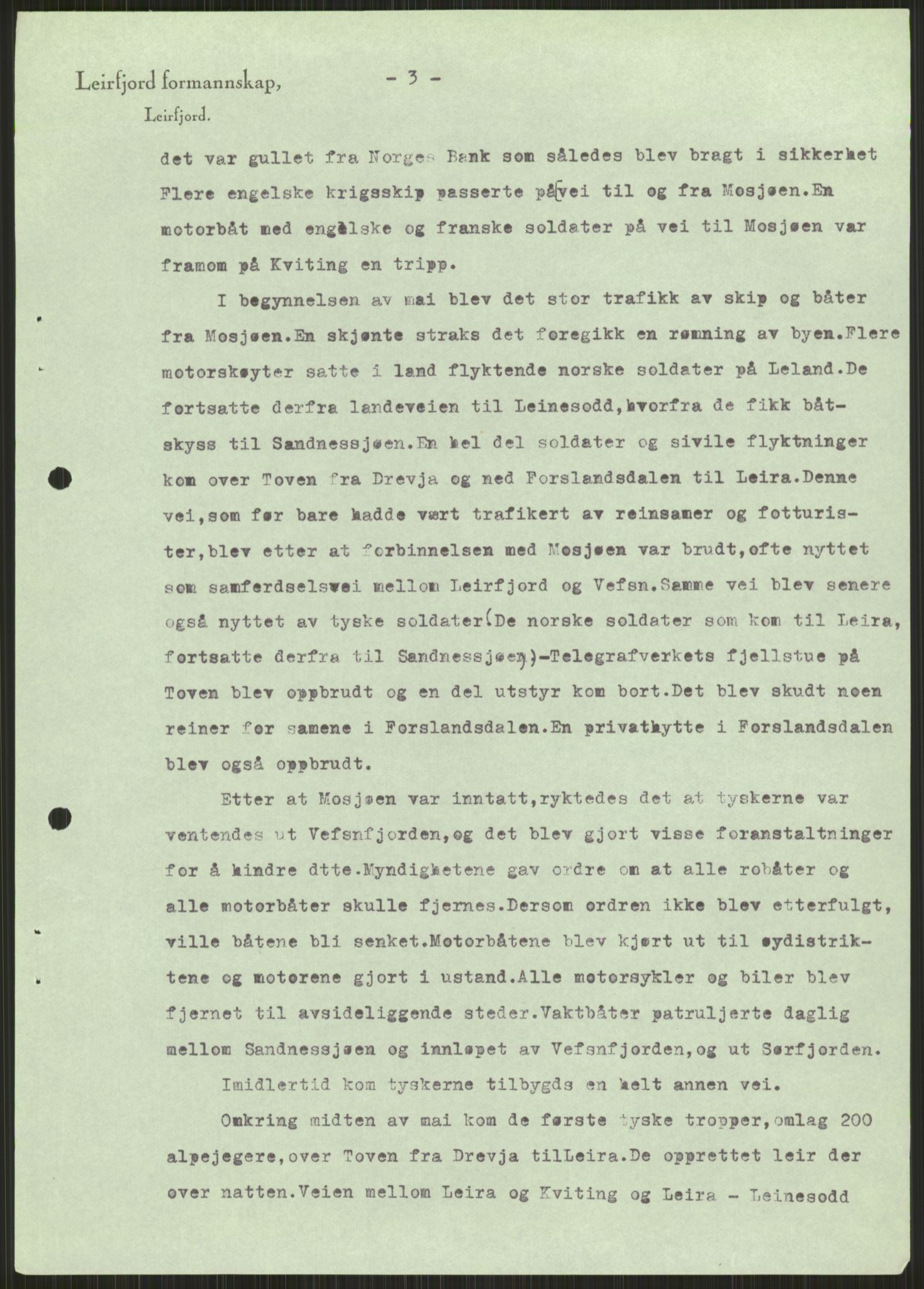 Forsvaret, Forsvarets krigshistoriske avdeling, AV/RA-RAFA-2017/Y/Ya/L0017: II-C-11-31 - Fylkesmenn.  Rapporter om krigsbegivenhetene 1940., 1940, p. 172