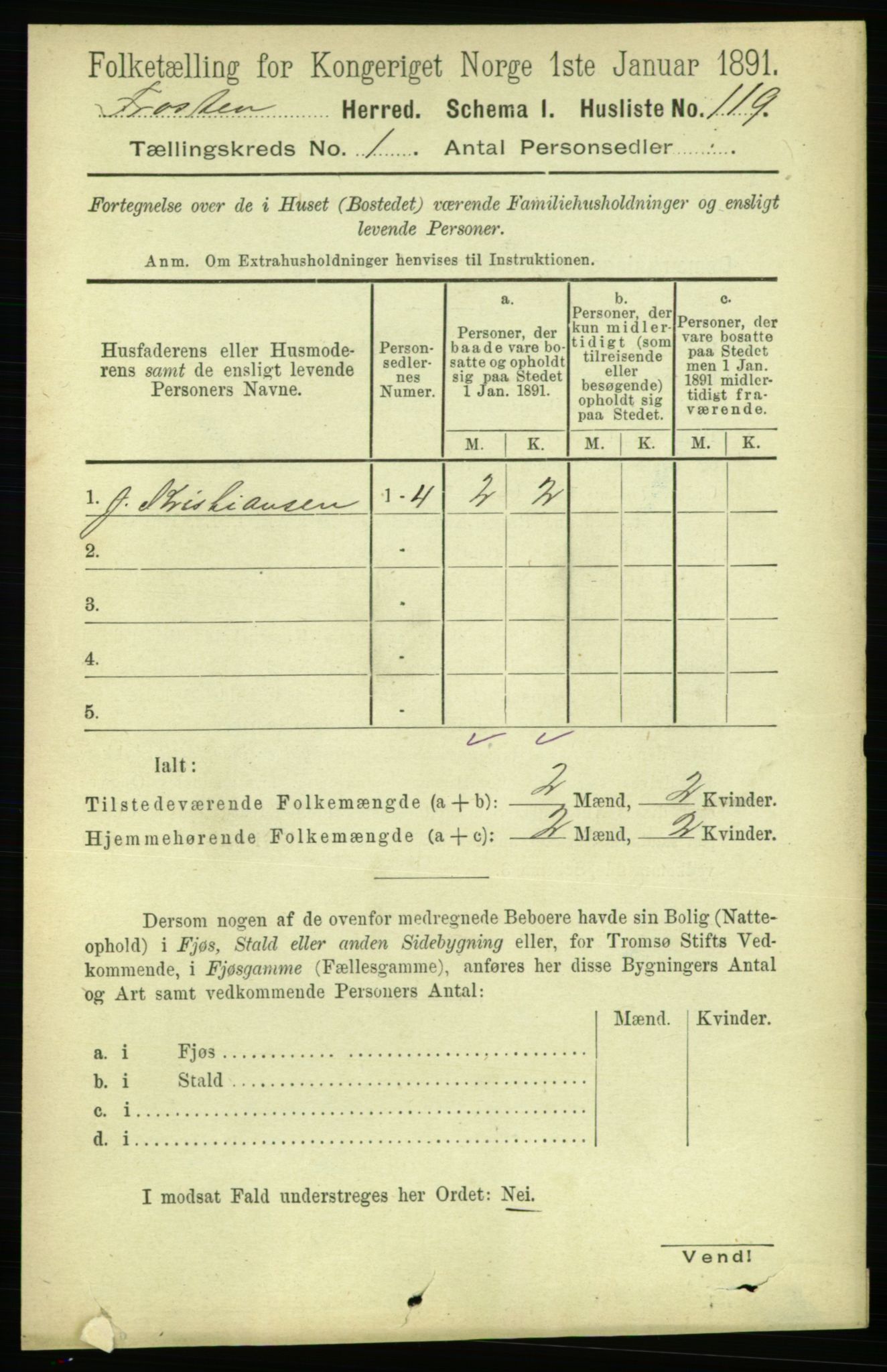 RA, 1891 census for 1717 Frosta, 1891, p. 141