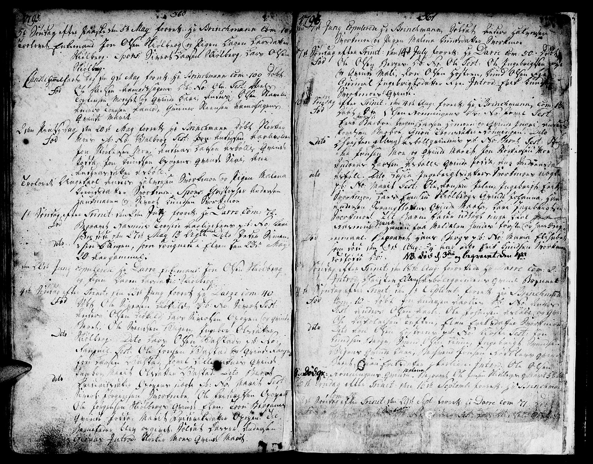 Ministerialprotokoller, klokkerbøker og fødselsregistre - Sør-Trøndelag, SAT/A-1456/671/L0840: Parish register (official) no. 671A02, 1756-1794, p. 360-361