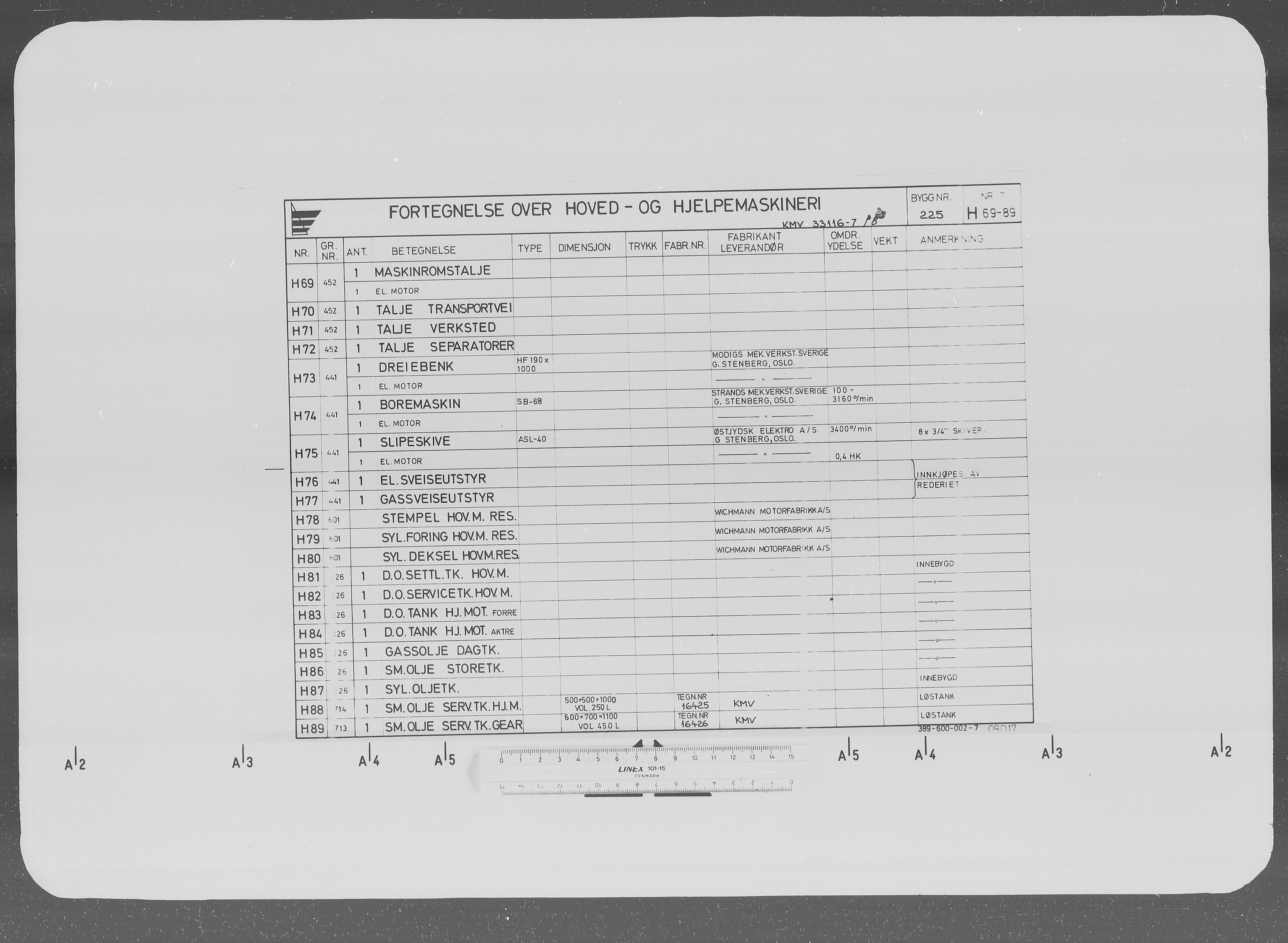 Kristiansand Mekaniske Verksted, AV/SAK-D/0612/G/Ga/L0008: 36 mm mikrofilmruller, reprofoto av skipstegninger, byggenr. 222-229, p. 10