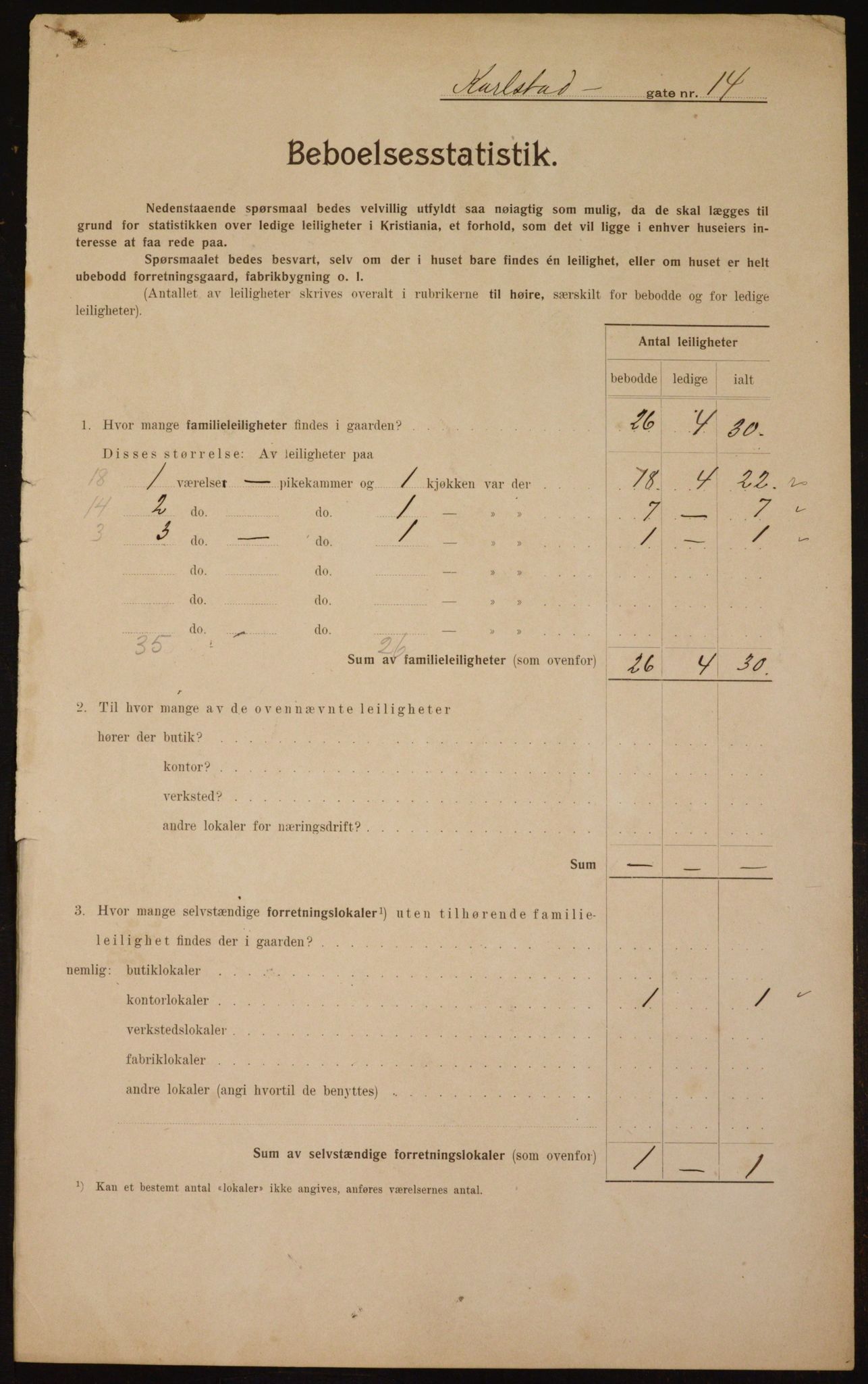 OBA, Municipal Census 1910 for Kristiania, 1910, p. 47685