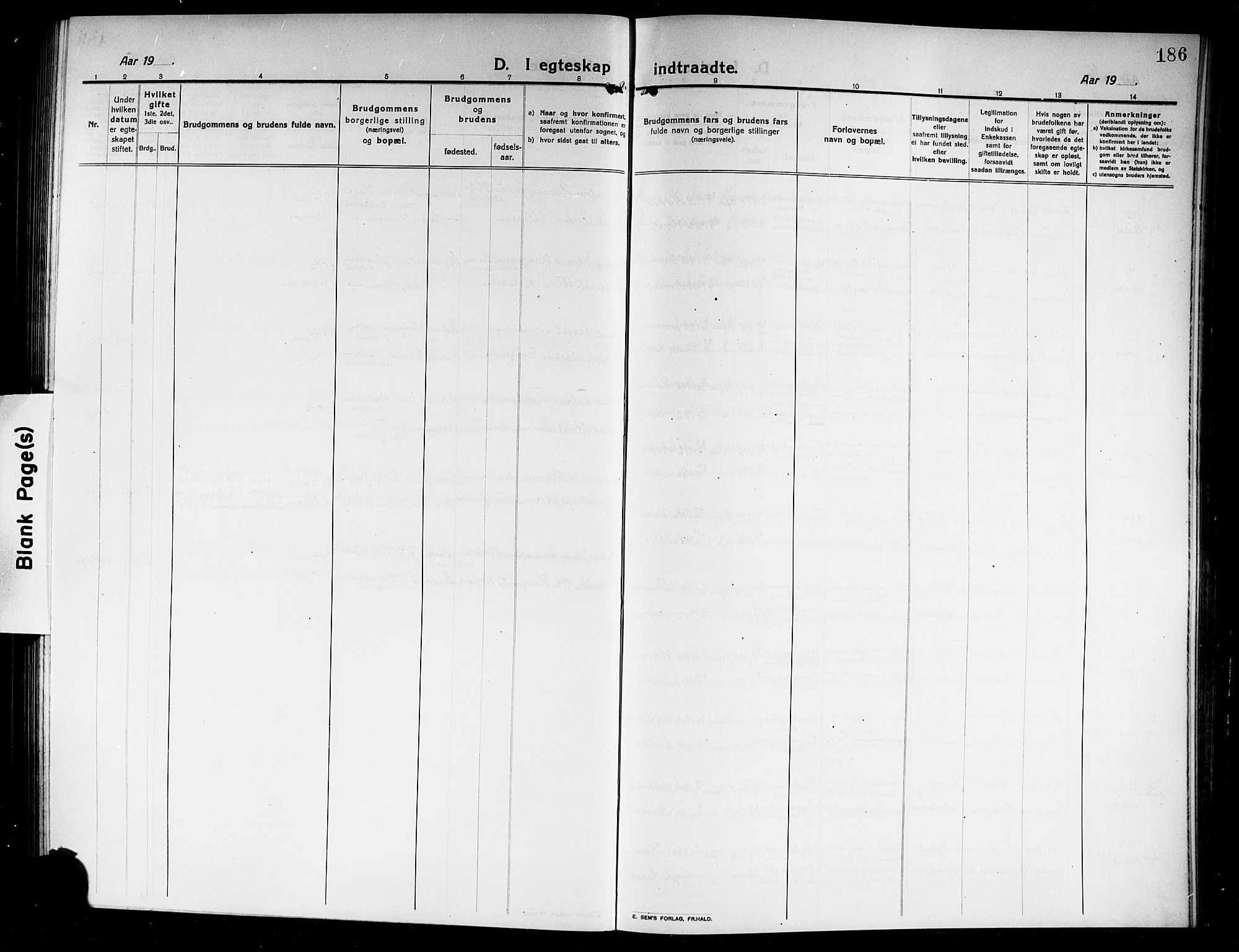 Norderhov kirkebøker, AV/SAKO-A-237/G/Ga/L0009: Parish register (copy) no. I 9, 1913-1920, p. 186