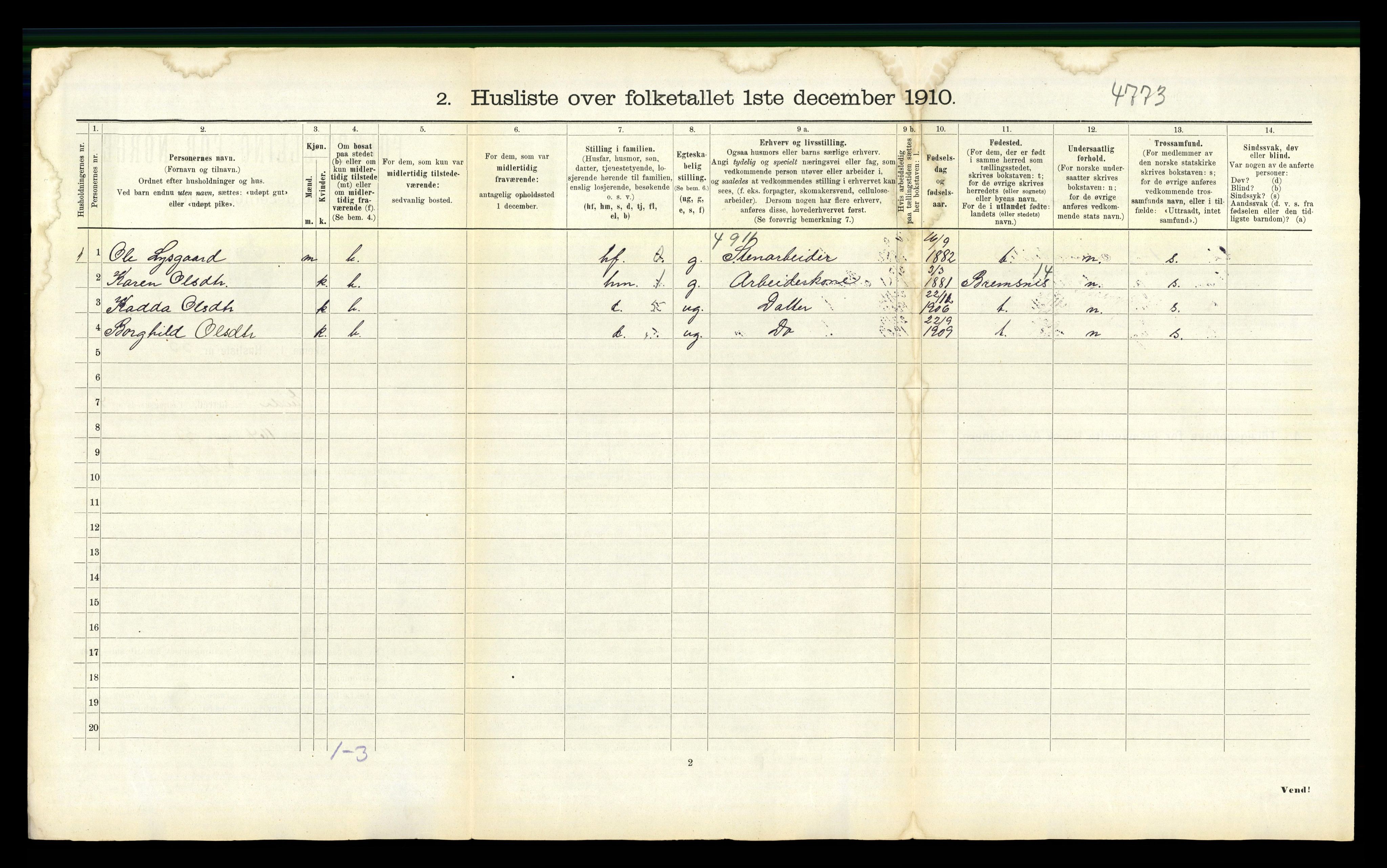 RA, 1910 census for Eide, 1910, p. 372