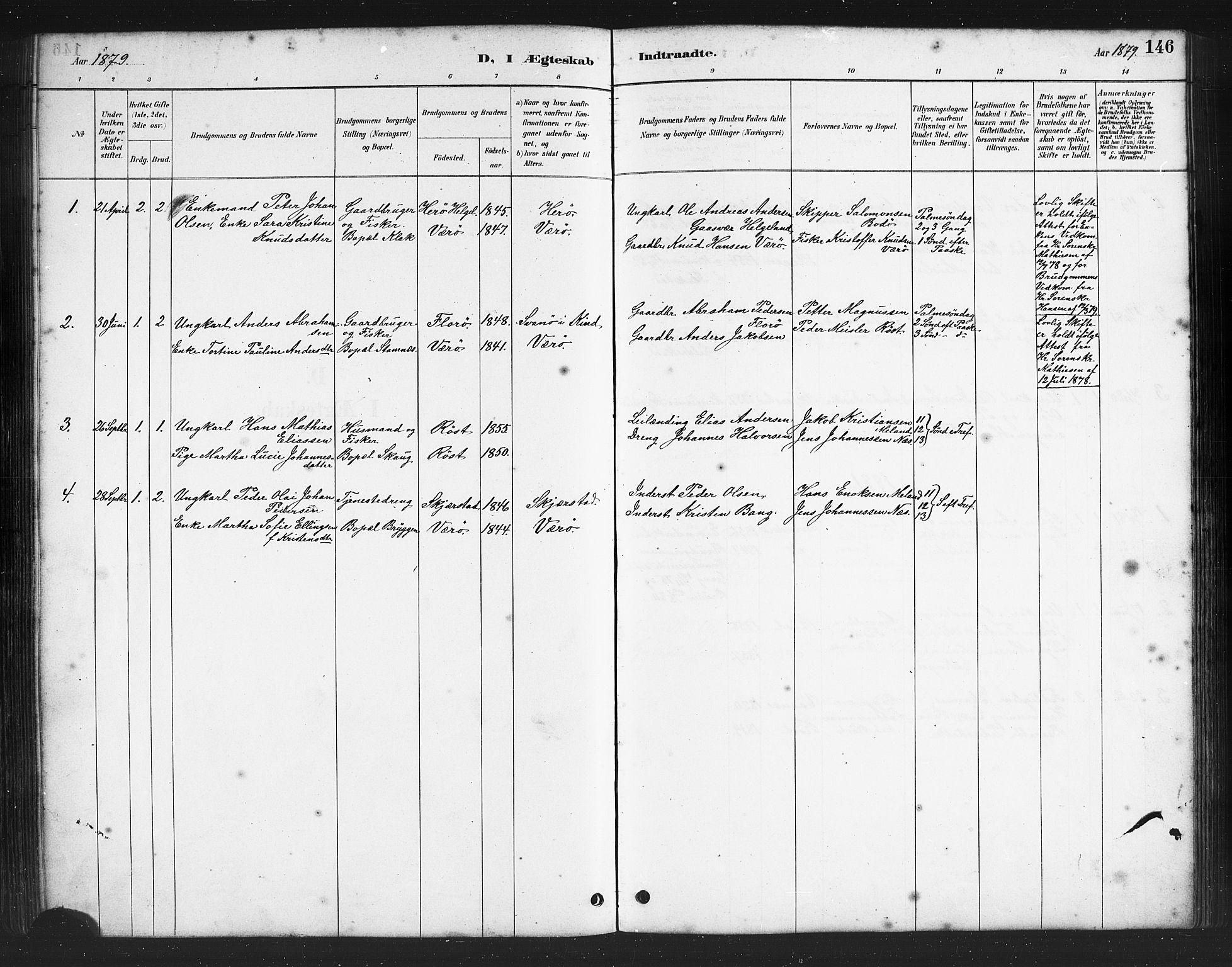 Ministerialprotokoller, klokkerbøker og fødselsregistre - Nordland, AV/SAT-A-1459/808/L0131: Parish register (copy) no. 808C02, 1879-1919, p. 146