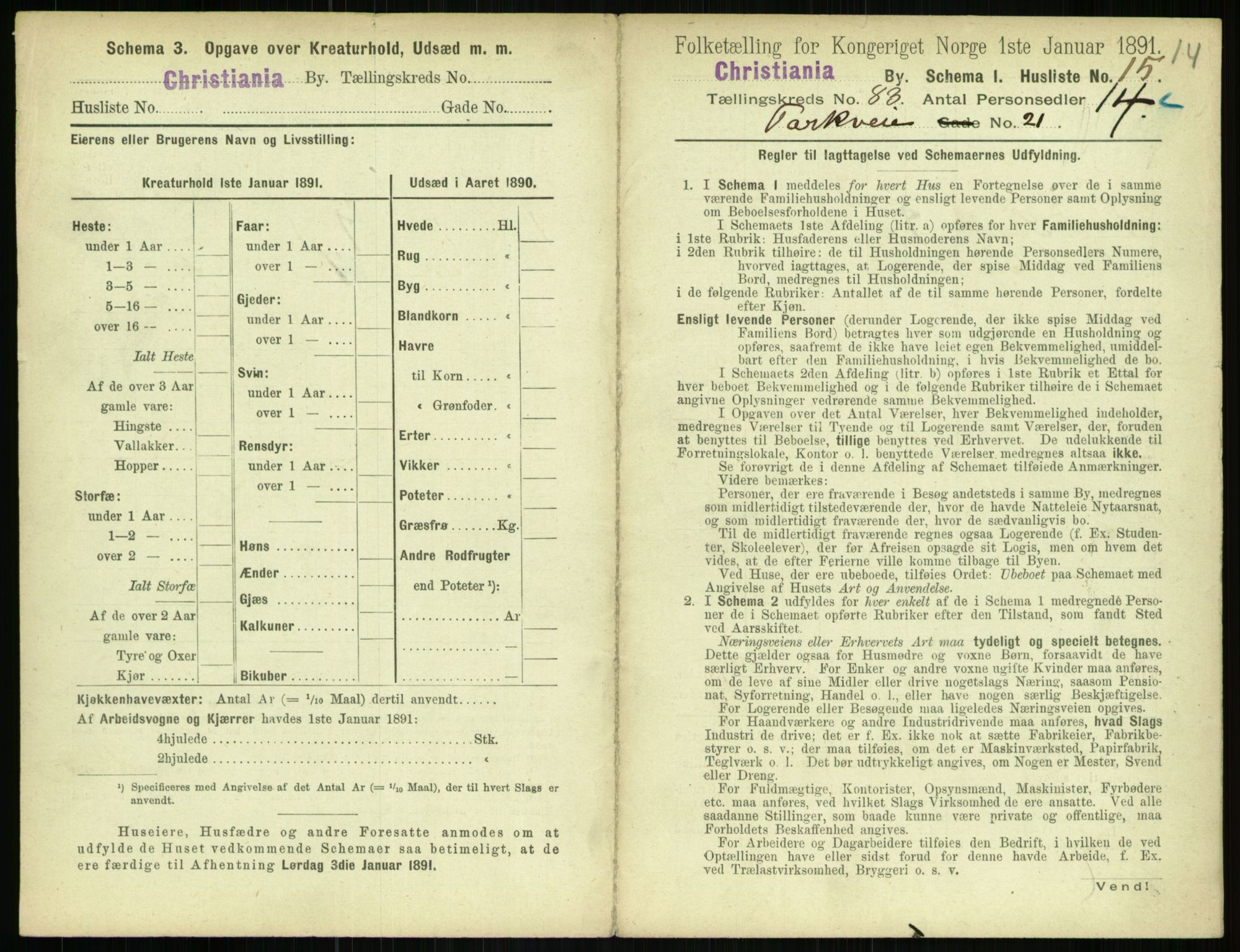 RA, 1891 census for 0301 Kristiania, 1891, p. 42117
