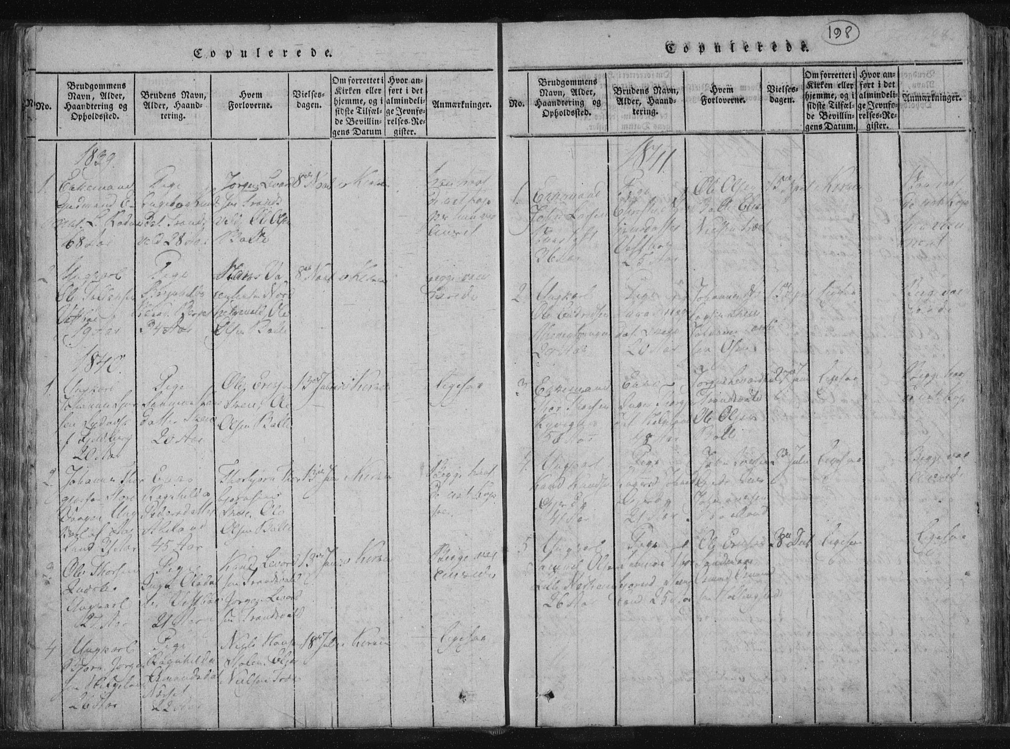 Vikedal sokneprestkontor, SAST/A-101840/01/IV: Parish register (official) no. A 4, 1816-1850, p. 198