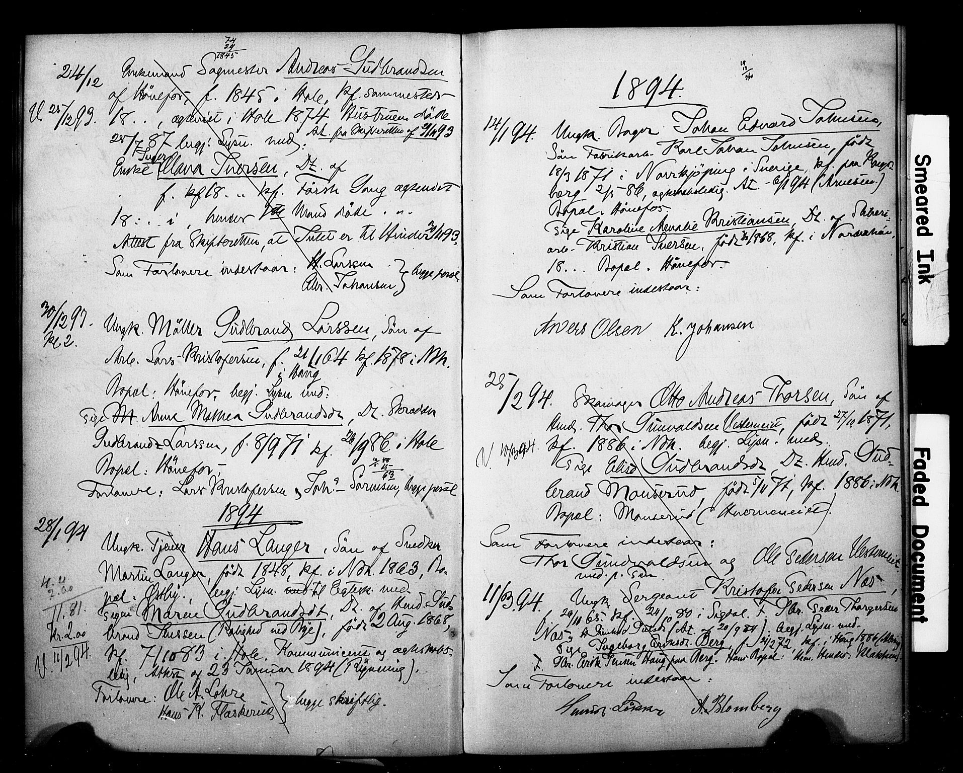 Norderhov kirkebøker, SAKO/A-237/H/Ha/L0001: Banns register no. 1, 1872-1895