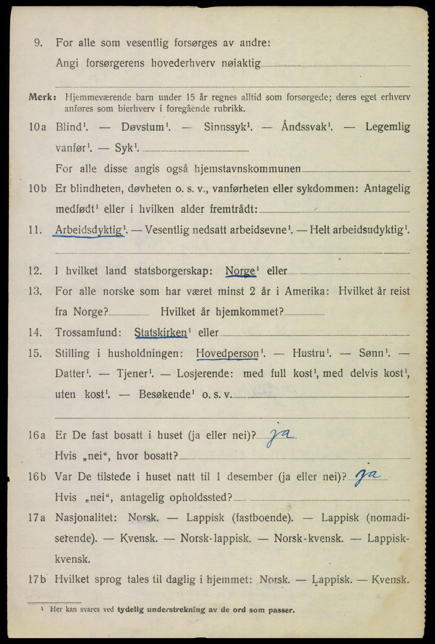 SAT, 1920 census for Ankenes, 1920, p. 6610