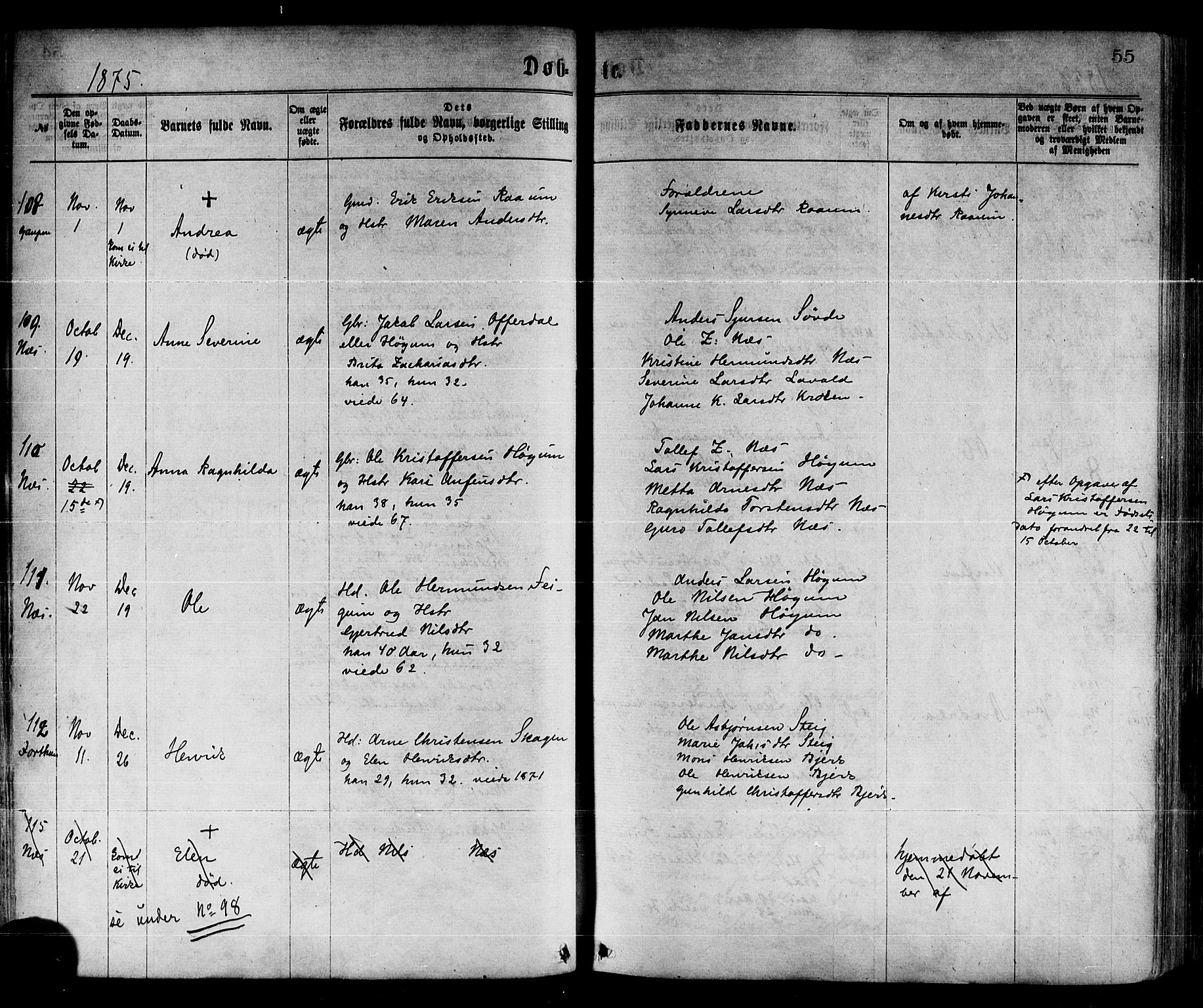 Luster sokneprestembete, AV/SAB-A-81101/H/Haa/Haaa/L0010: Parish register (official) no. A 10, 1871-1886, p. 55