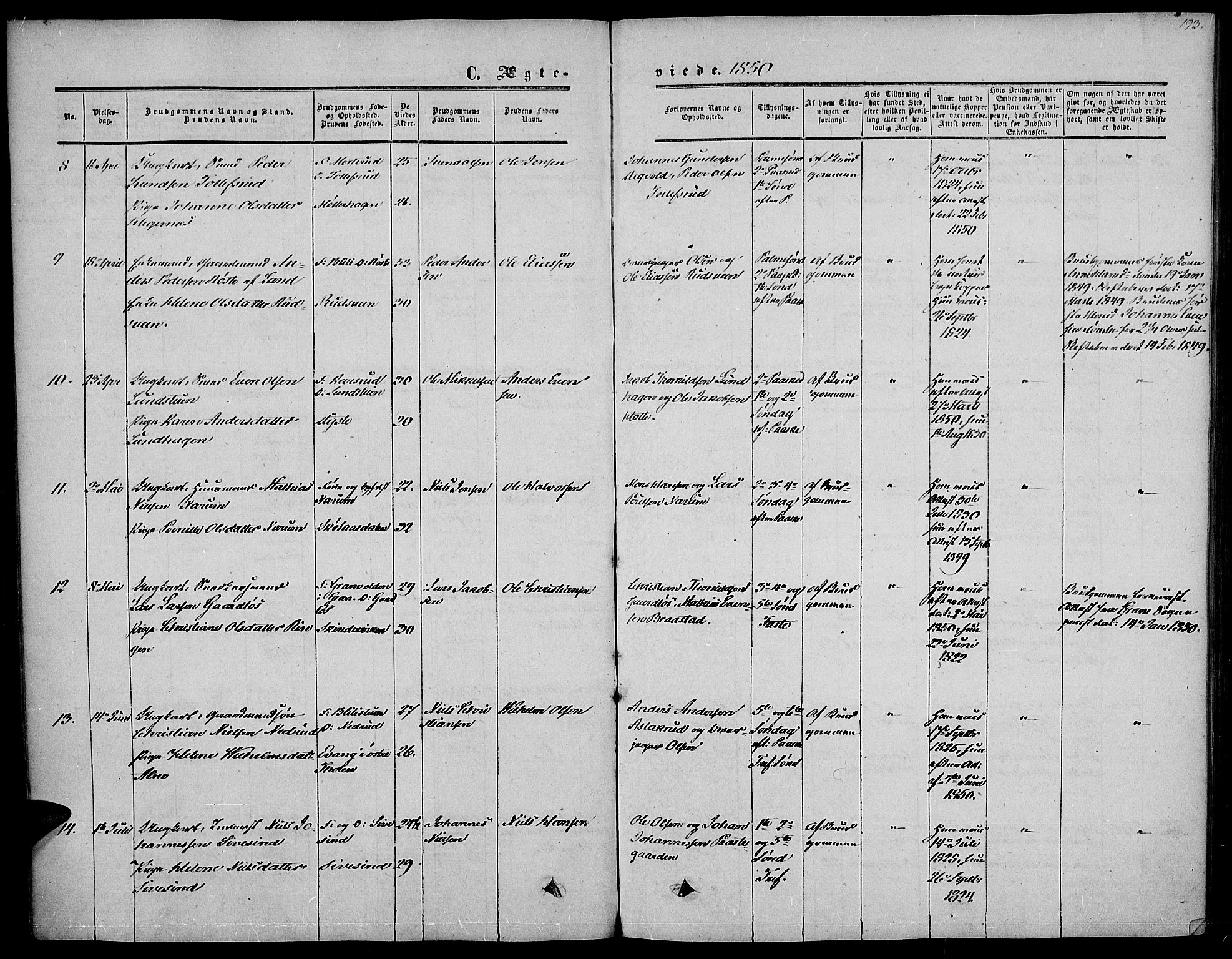 Vestre Toten prestekontor, AV/SAH-PREST-108/H/Ha/Haa/L0005: Parish register (official) no. 5, 1850-1855, p. 193