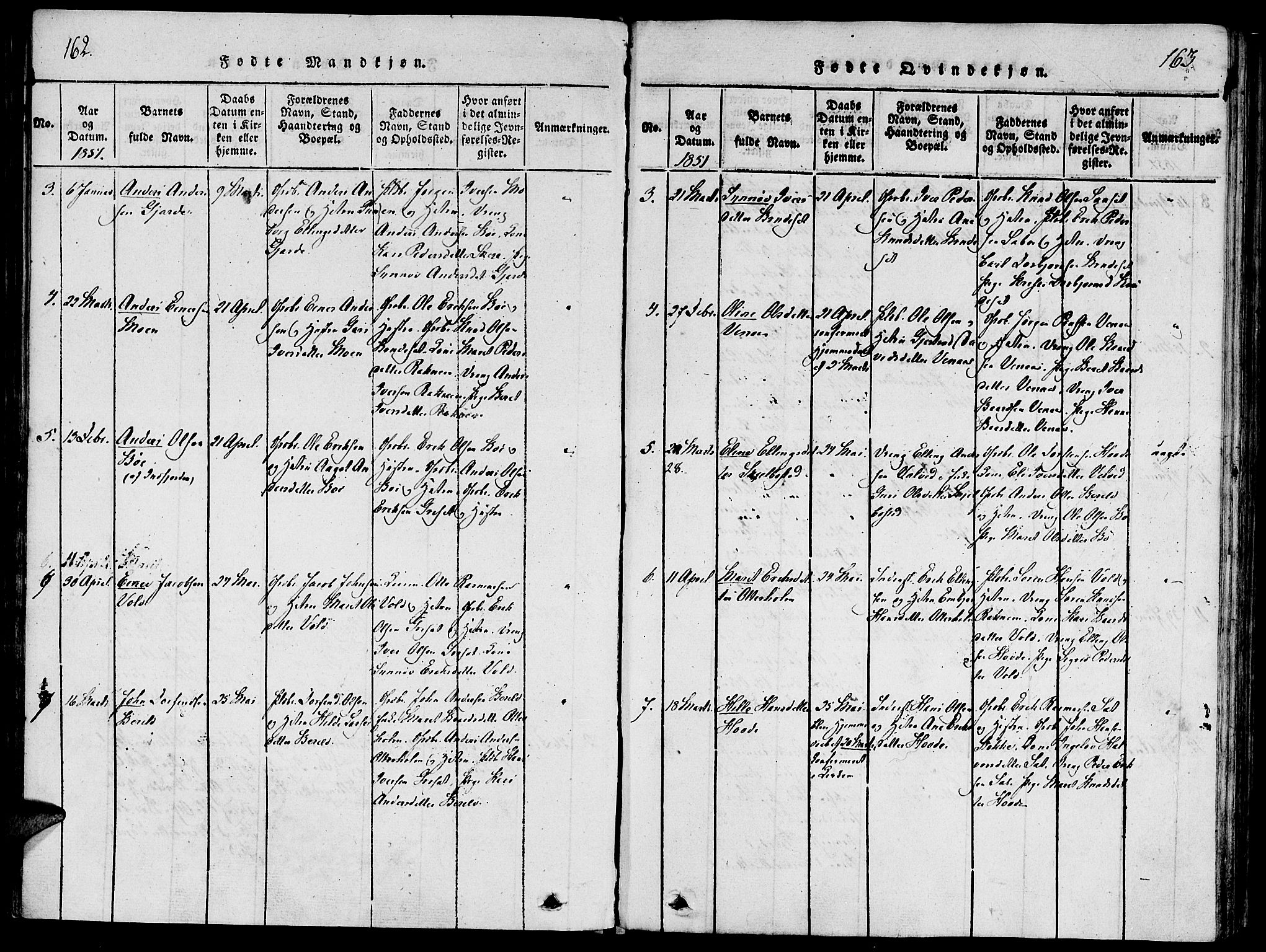 Ministerialprotokoller, klokkerbøker og fødselsregistre - Møre og Romsdal, AV/SAT-A-1454/543/L0561: Parish register (official) no. 543A01, 1818-1853, p. 162-163