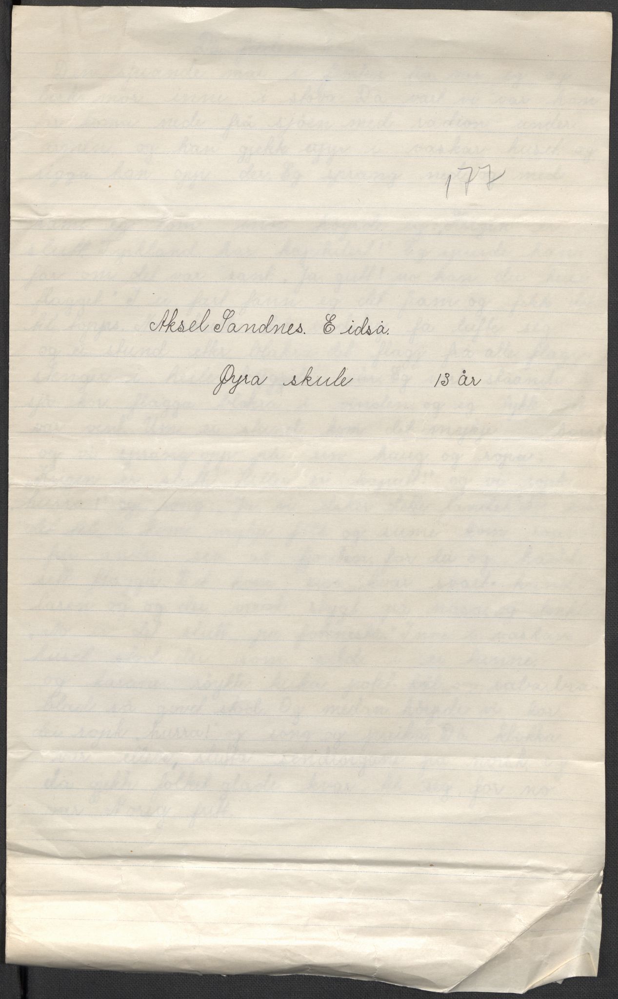 Det norske totalavholdsselskap, AV/RA-PA-0419/E/Eb/L0603: Skolestiler om krigstida (ordnet topografisk etter distrikt og skole), 1946, p. 522