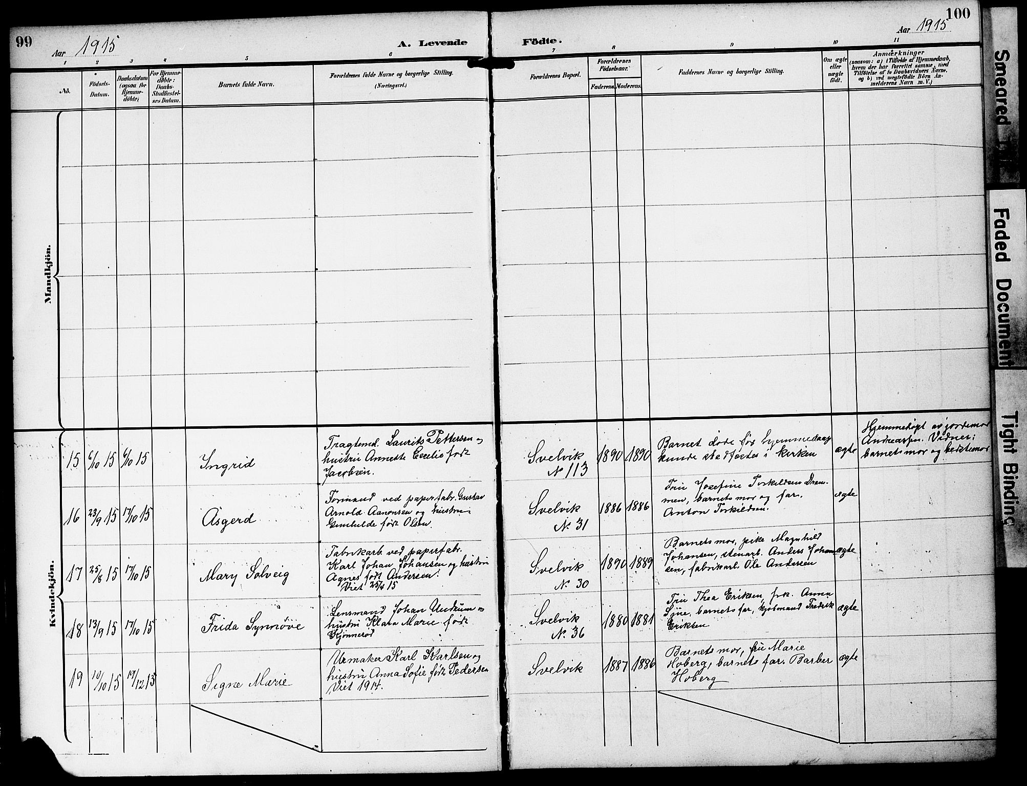 Strømm kirkebøker, SAKO/A-322/G/Gb/L0002: Parish register (copy) no. II 2, 1897-1928, p. 99-100