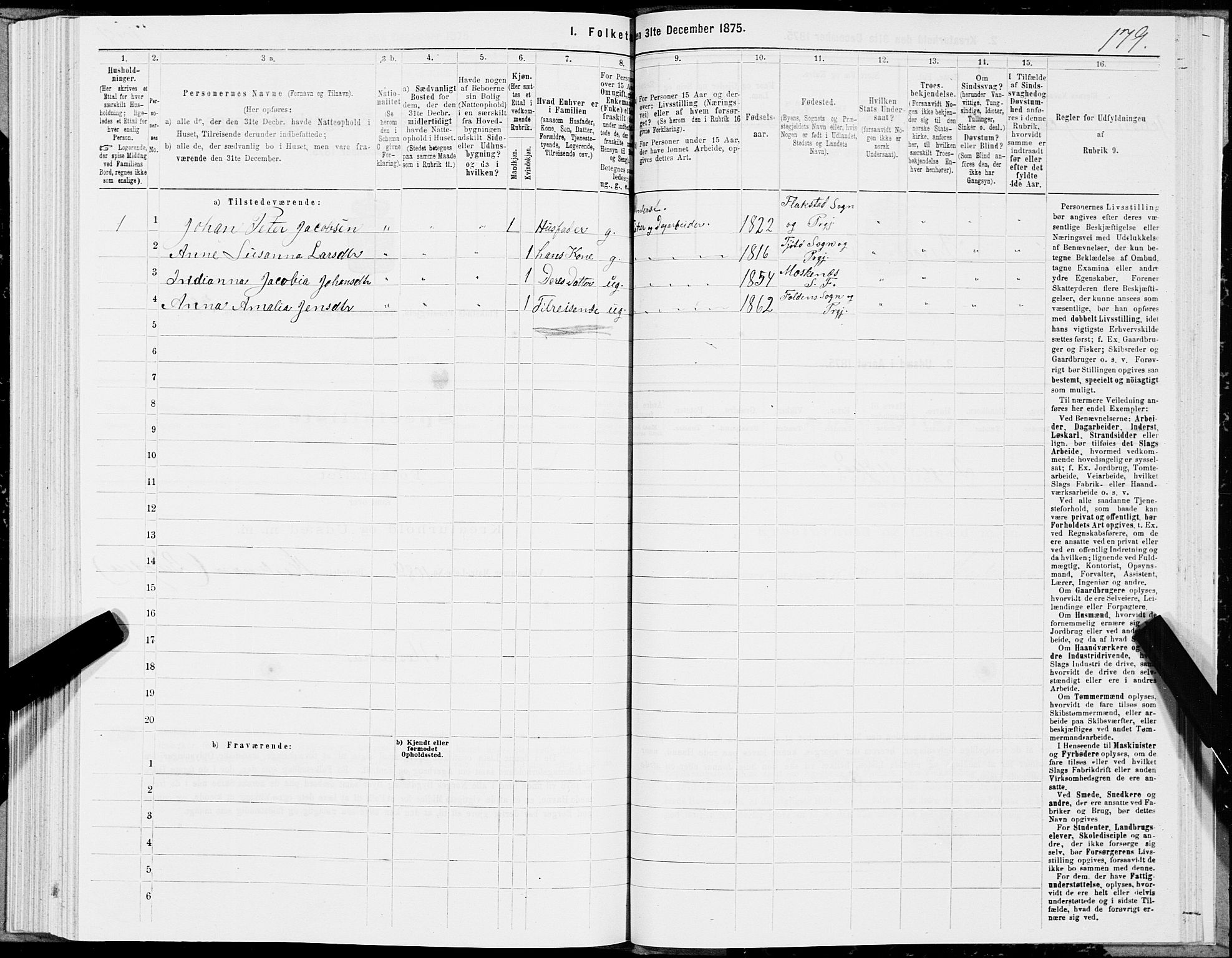 SAT, 1875 census for 1859P Flakstad, 1875, p. 2179