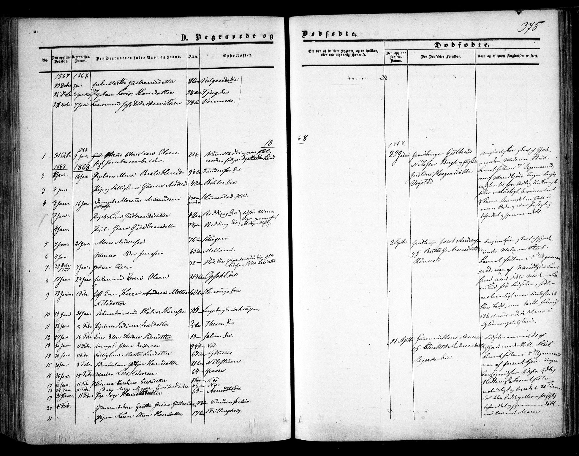 Nes prestekontor Kirkebøker, SAO/A-10410/F/Fa/L0008: Parish register (official) no. I 8, 1859-1874, p. 375