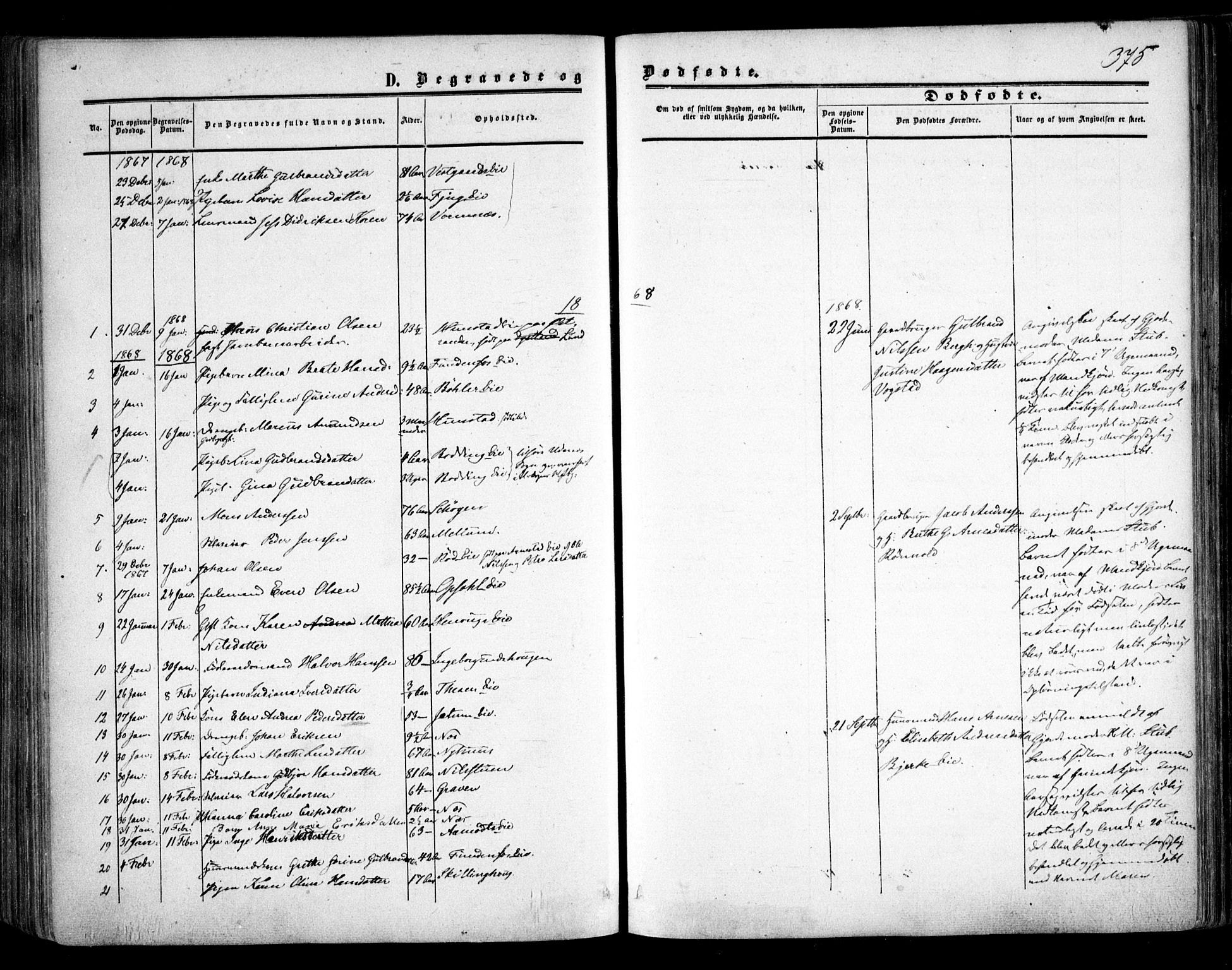 Nes prestekontor Kirkebøker, AV/SAO-A-10410/F/Fa/L0008: Parish register (official) no. I 8, 1859-1874, p. 375