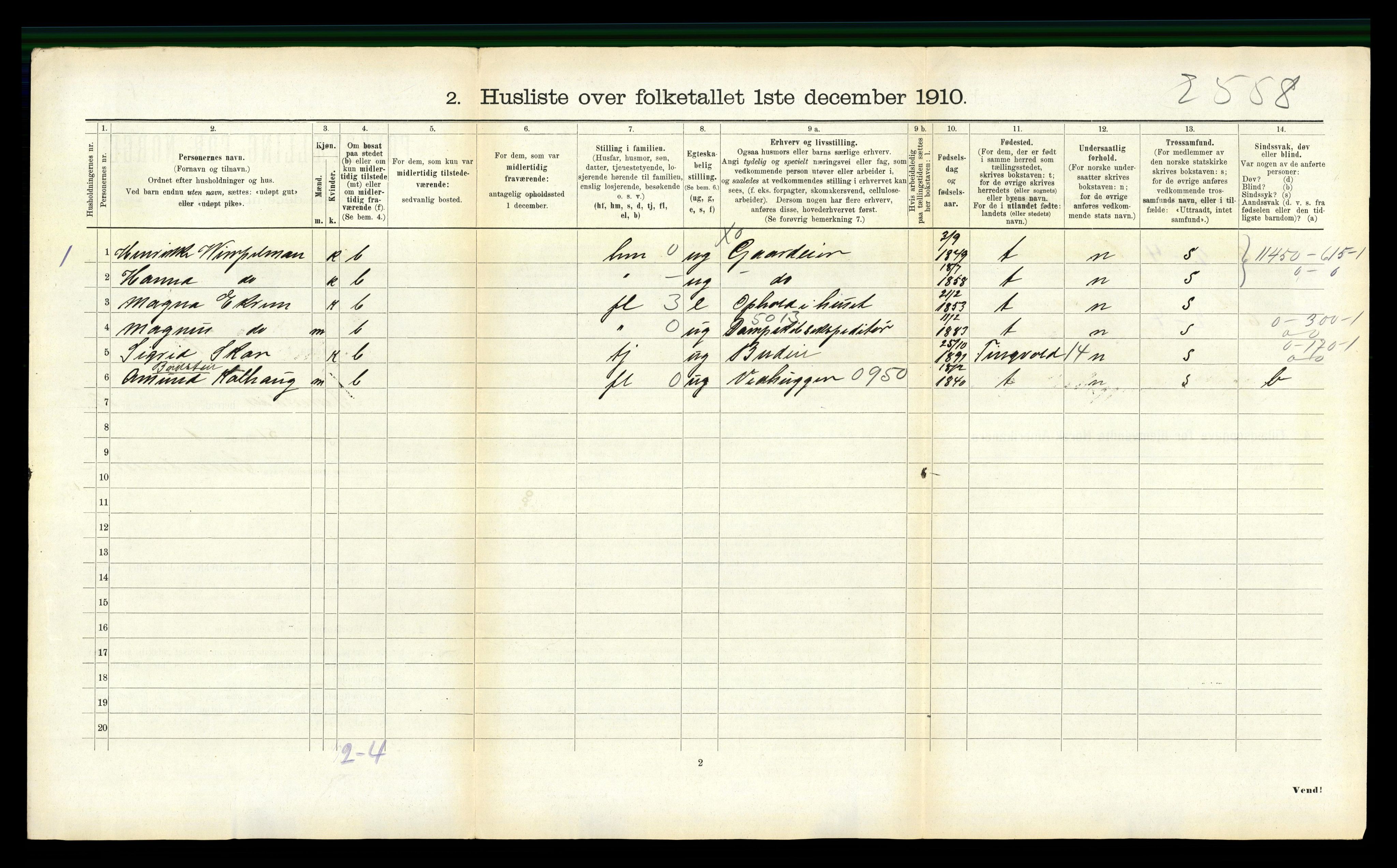 RA, 1910 census for Surnadal, 1910, p. 908