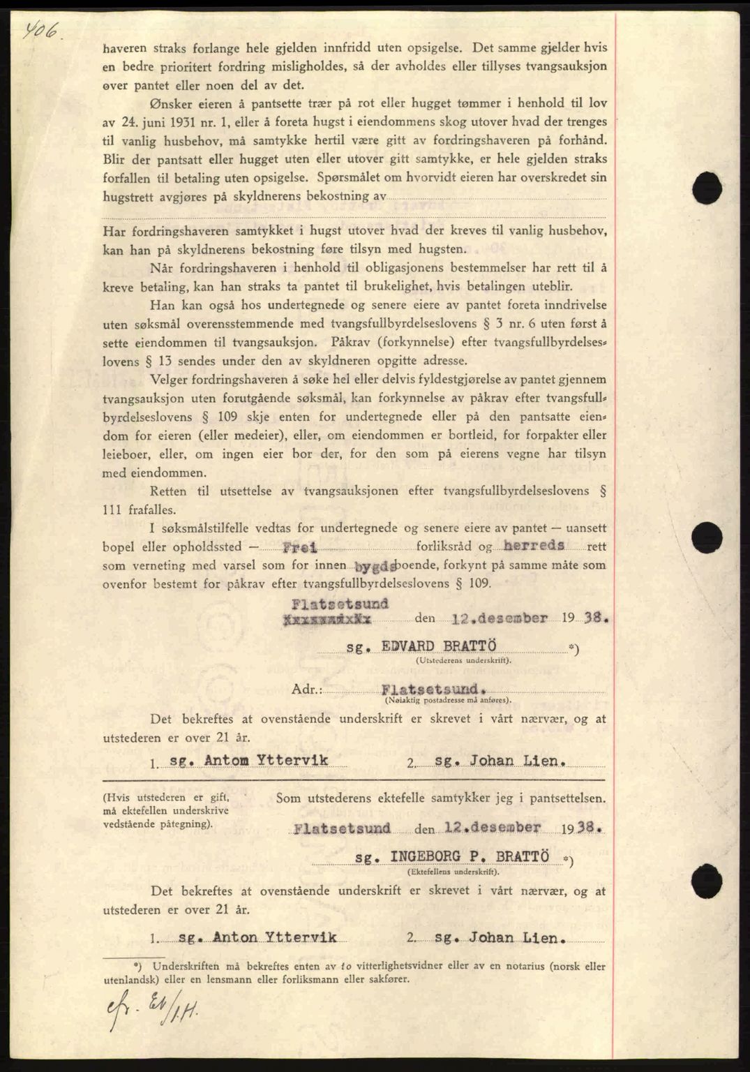 Nordmøre sorenskriveri, AV/SAT-A-4132/1/2/2Ca: Mortgage book no. B84, 1938-1939, Diary no: : 2974/1938