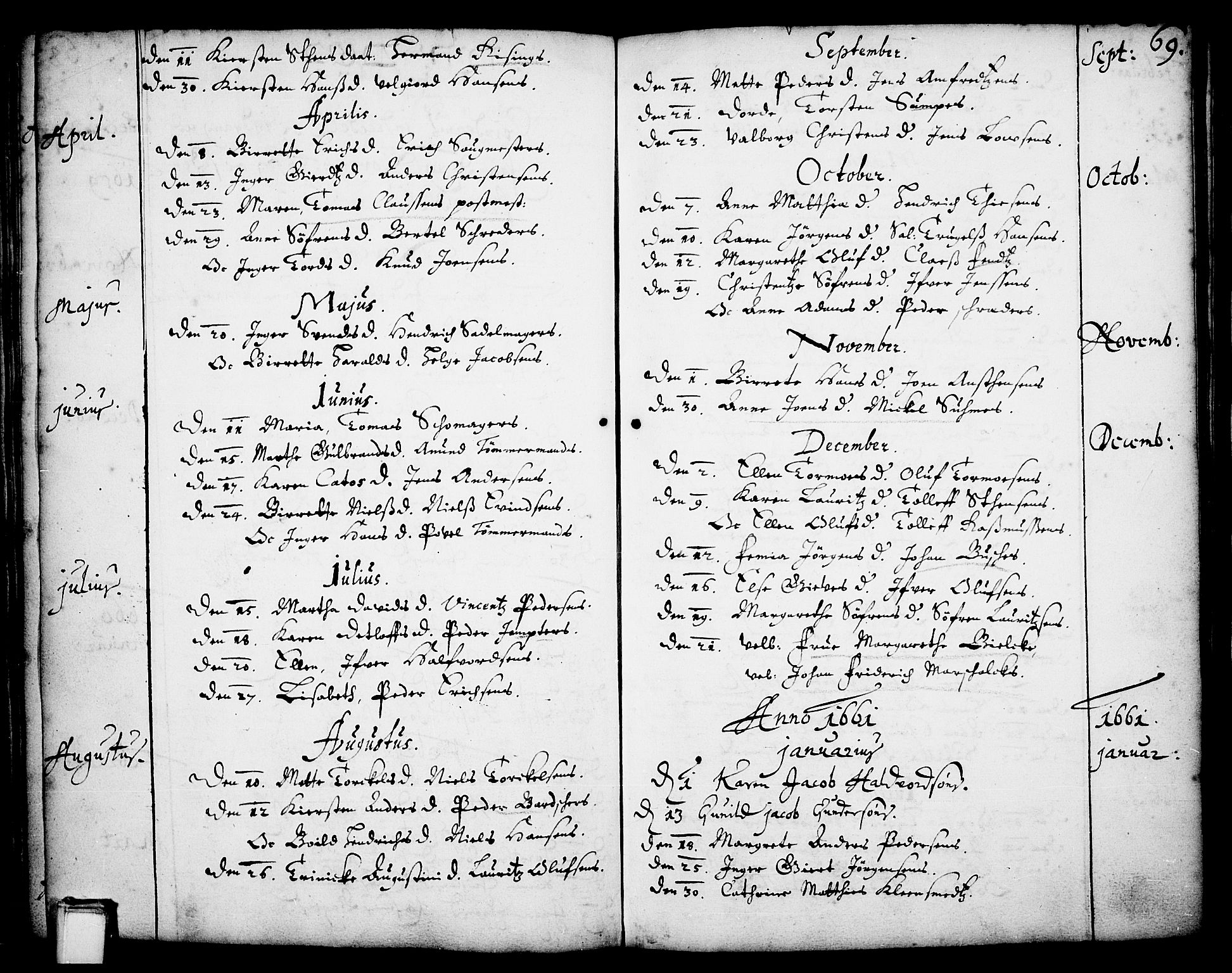 Skien kirkebøker, SAKO/A-302/F/Fa/L0001: Parish register (official) no. 1, 1659-1679, p. 69