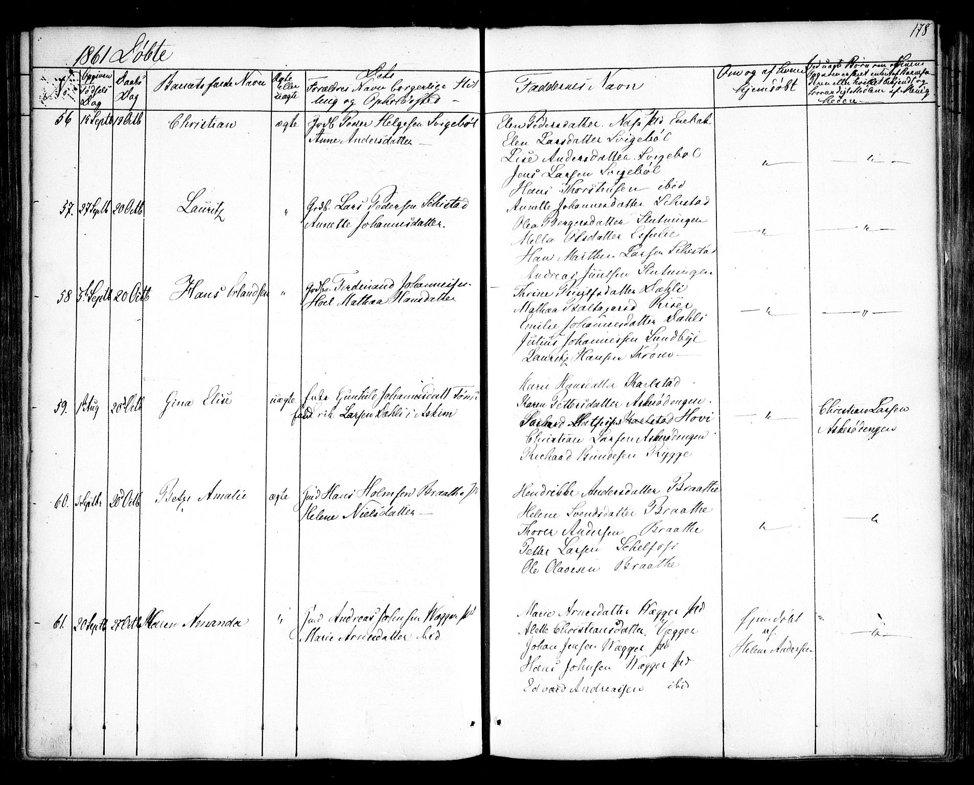 Hobøl prestekontor Kirkebøker, AV/SAO-A-2002/F/Fa/L0003: Parish register (official) no. I 3, 1842-1864, p. 178