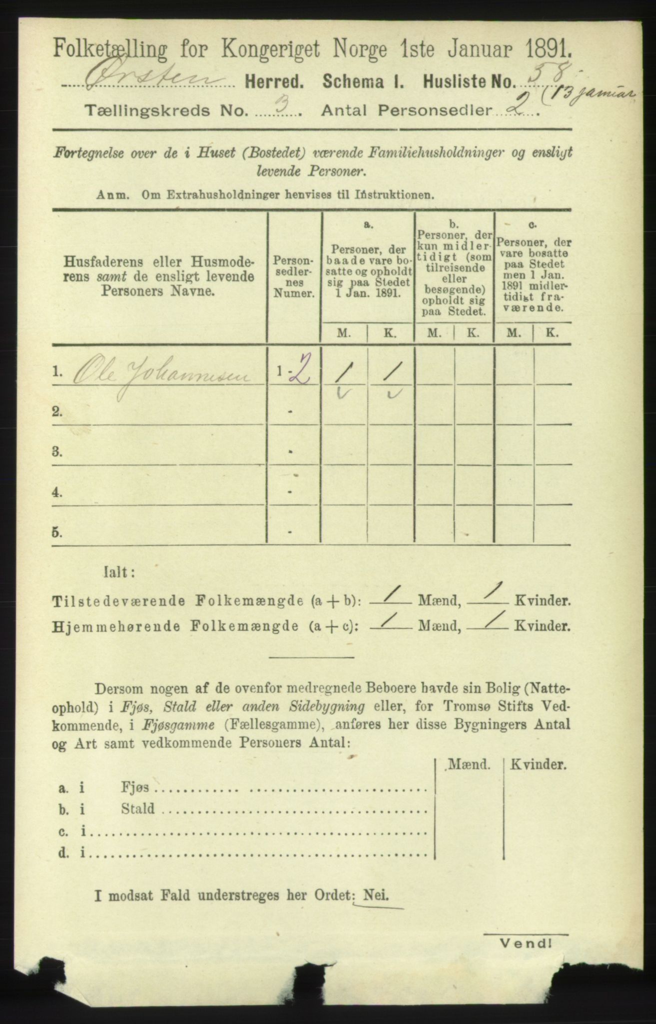 RA, 1891 census for 1520 Ørsta, 1891, p. 1209