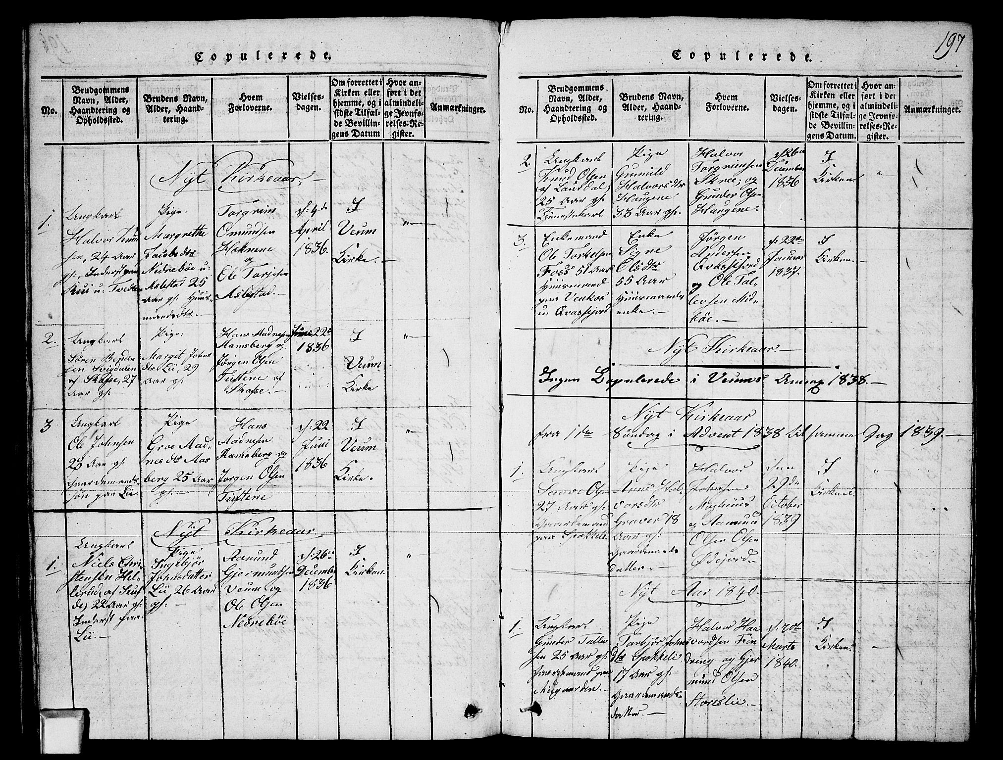 Fyresdal kirkebøker, SAKO/A-263/G/Ga/L0003: Parish register (copy) no. I 3, 1815-1863, p. 197