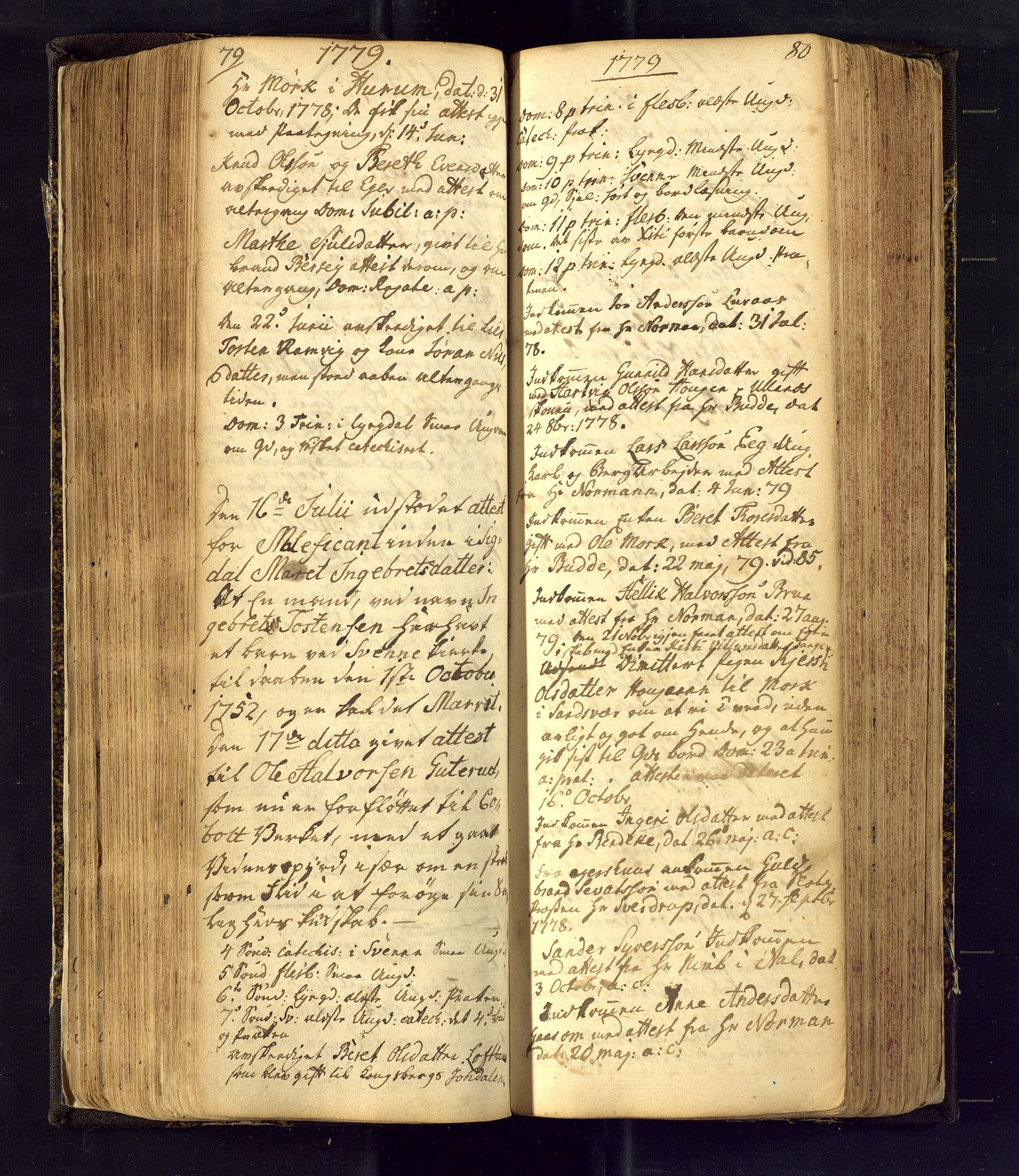 Flesberg kirkebøker, AV/SAKO-A-18/F/Fa/L0002: Parish register (official) no. I 2, 1726-1747, p. 79-80