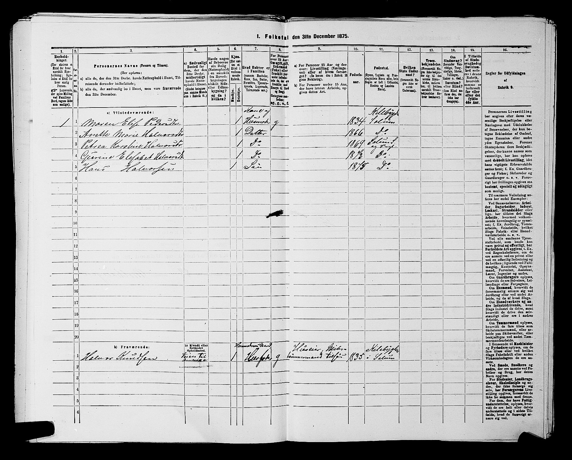 SAKO, 1875 census for 0818P Solum, 1875, p. 664