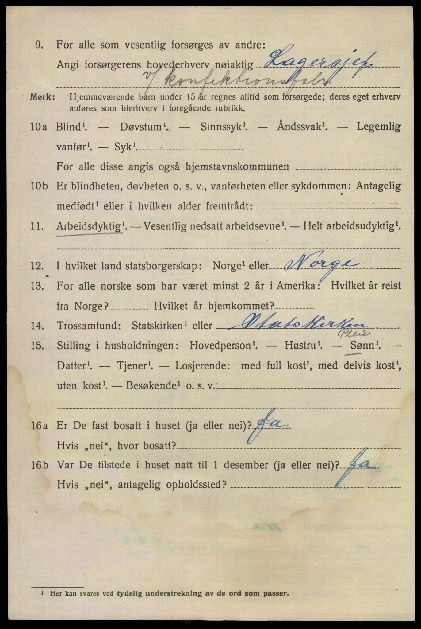 SAO, 1920 census for Kristiania, 1920, p. 250884