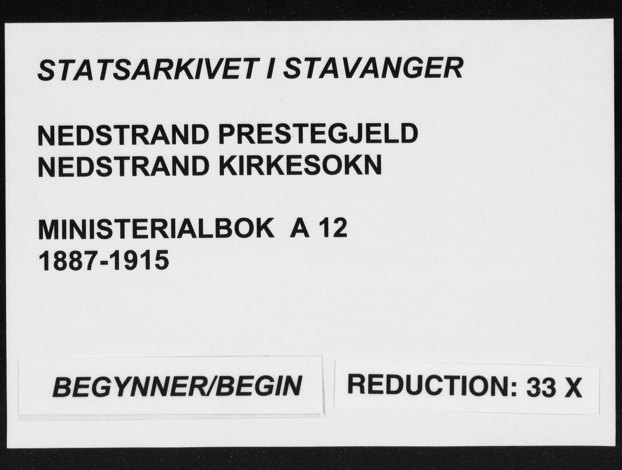 Nedstrand sokneprestkontor, SAST/A-101841/01/IV: Parish register (official) no. A 12, 1887-1915