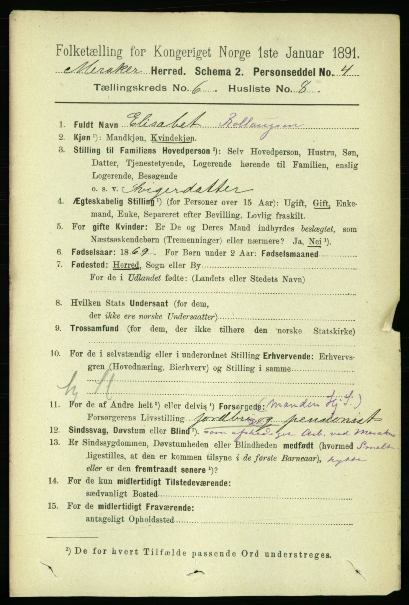 RA, 1891 census for 1711 Meråker, 1891, p. 2102