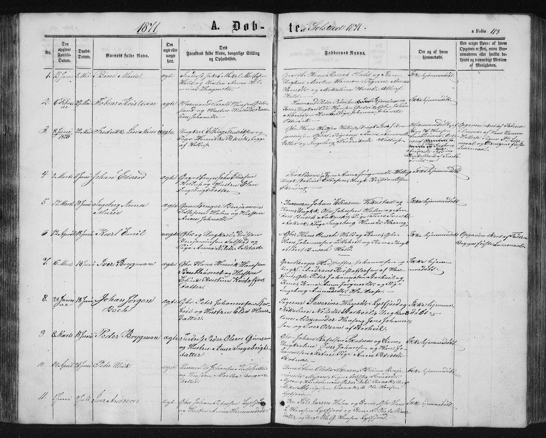 Ministerialprotokoller, klokkerbøker og fødselsregistre - Nordland, SAT/A-1459/810/L0159: Parish register (copy) no. 810C02 /2, 1863-1883, p. 113