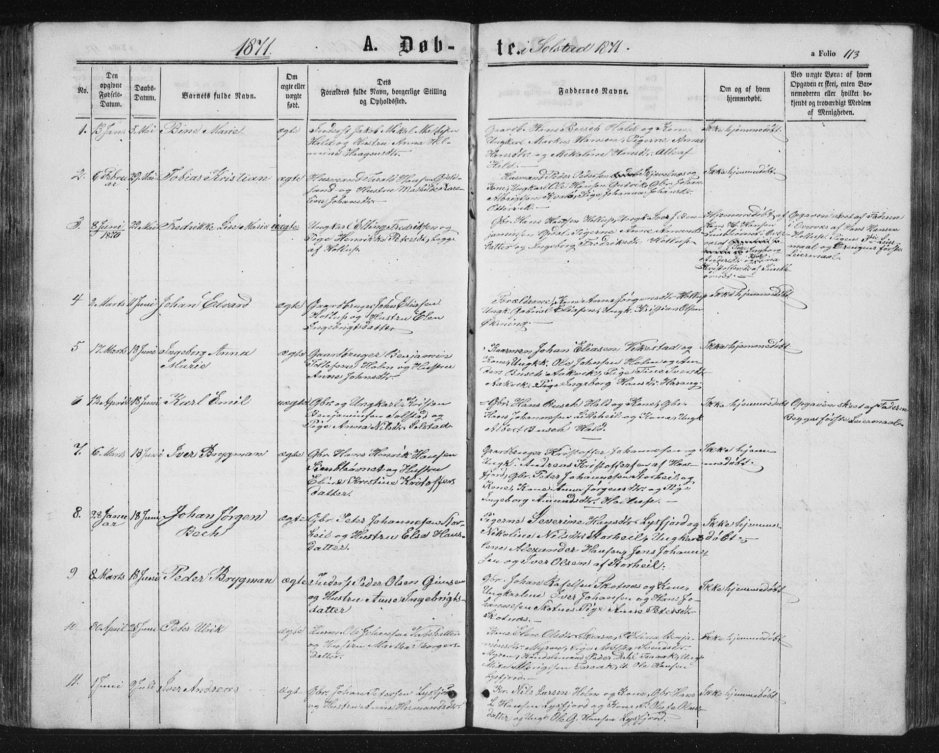 Ministerialprotokoller, klokkerbøker og fødselsregistre - Nordland, AV/SAT-A-1459/810/L0159: Parish register (copy) no. 810C02 /2, 1863-1883, p. 113