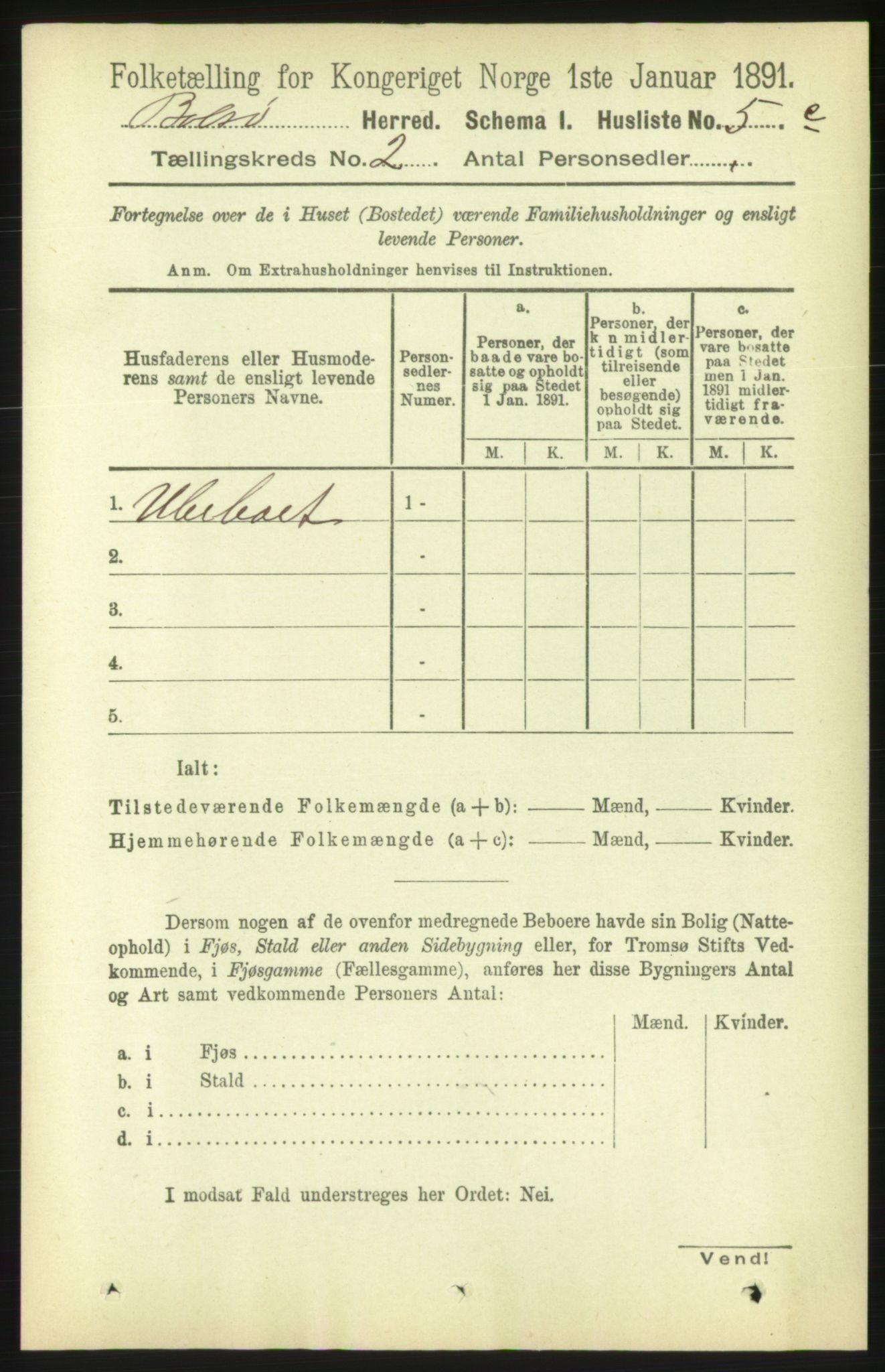 RA, 1891 census for 1544 Bolsøy, 1891, p. 851