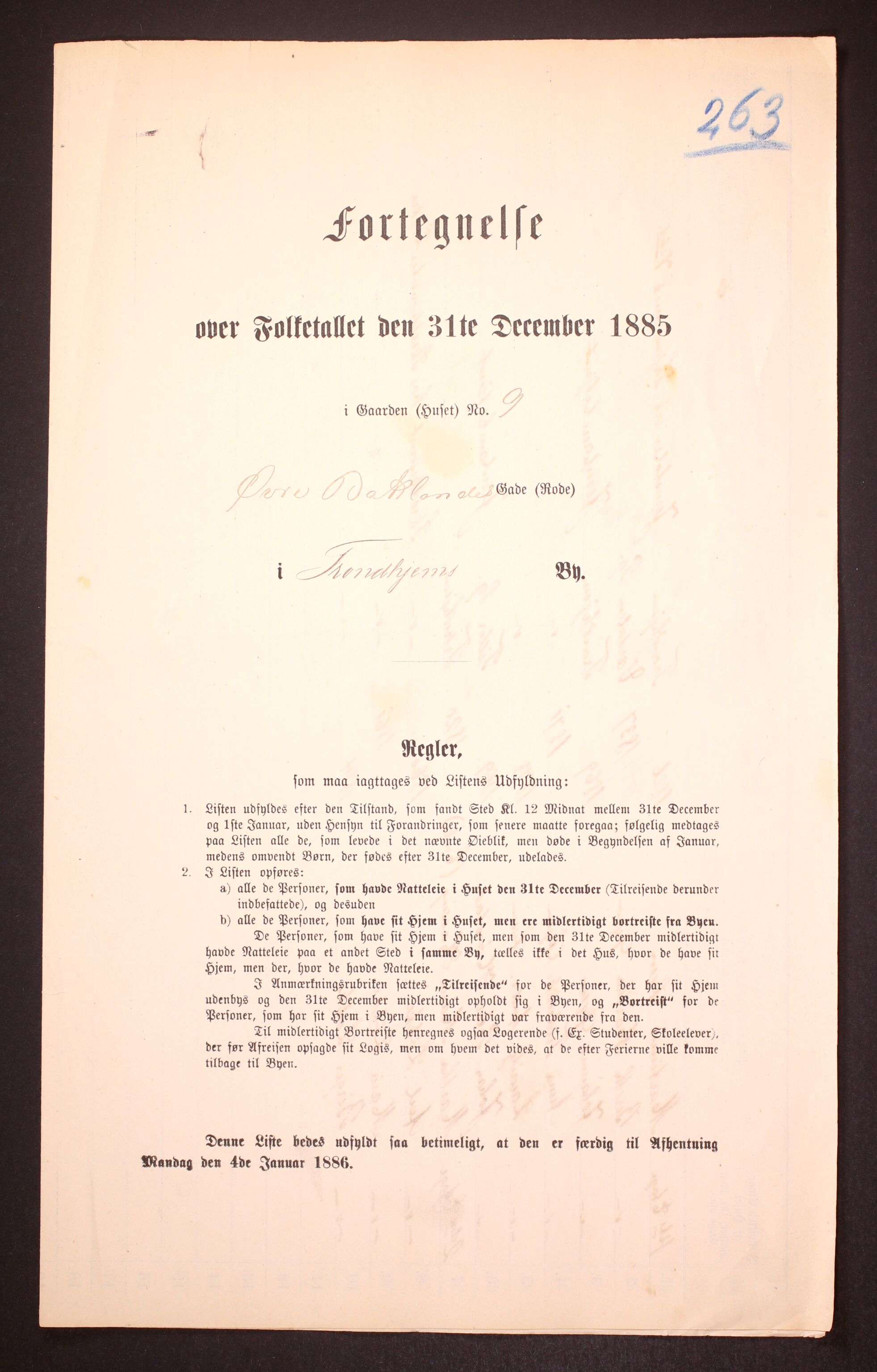 SAT, 1885 census for 1601 Trondheim, 1885, p. 2690